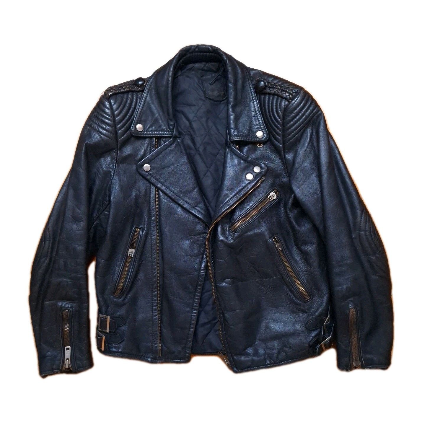 Vintage Biker Jacket Motorcycle Metal Punk Rock Oldschool 80s 90s Size US M / EU 48-50 / 2 - 1 Thumbnail
