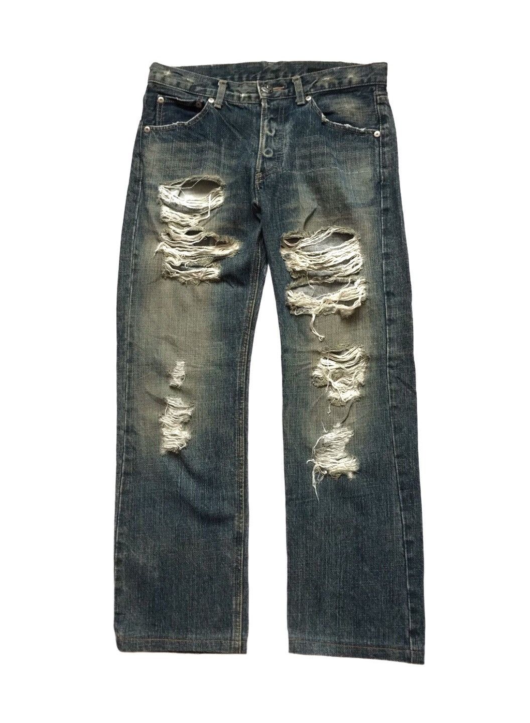 THE VIRIDI ANNE MUDWASH DISTRESSED JEANS