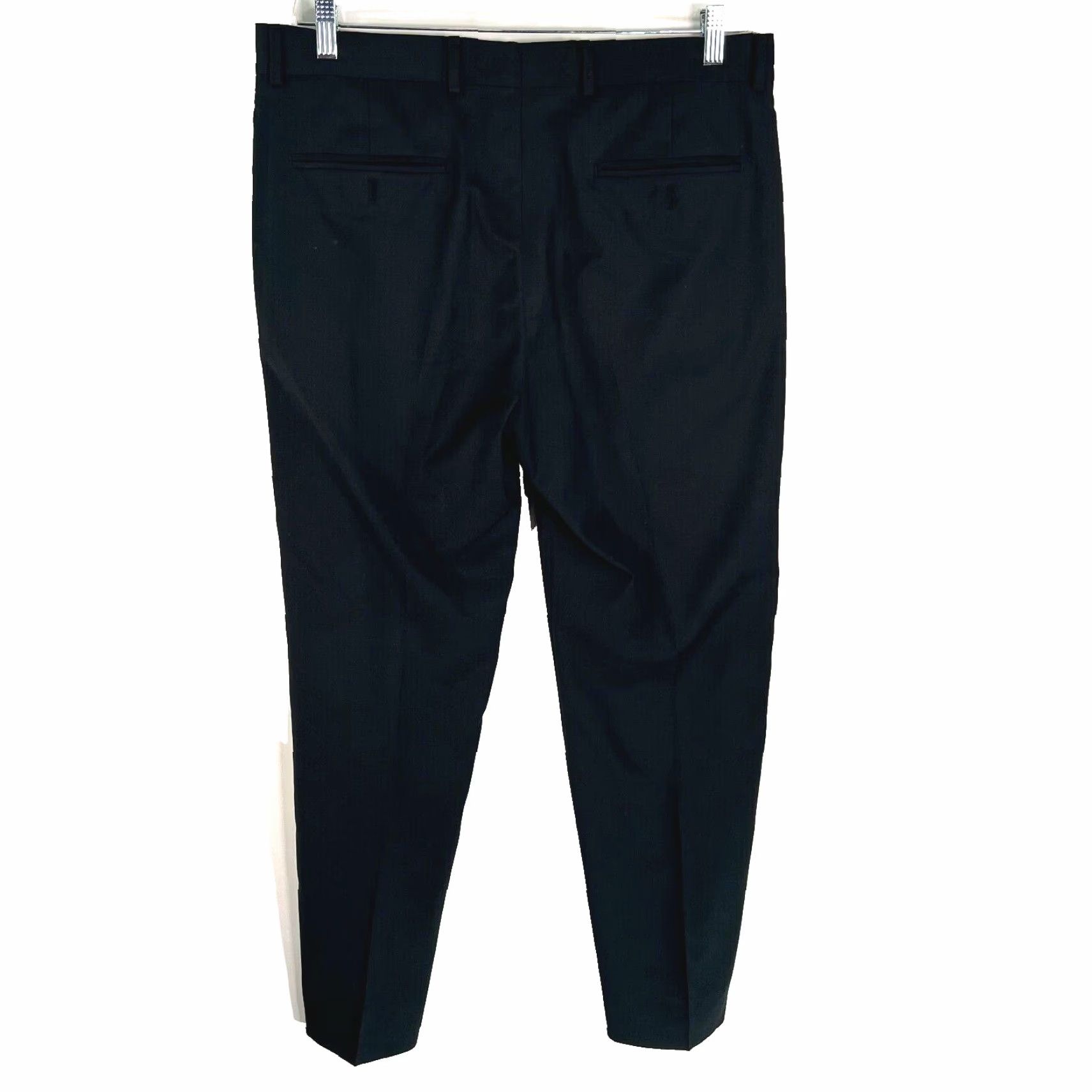 Pronto Uomo Pronto Uomo Dress Pants Mens Black Flat Front Slim Leg 35X34 Straight 30 Inseam Formal Business Size US 35 - 2 Thumbnail