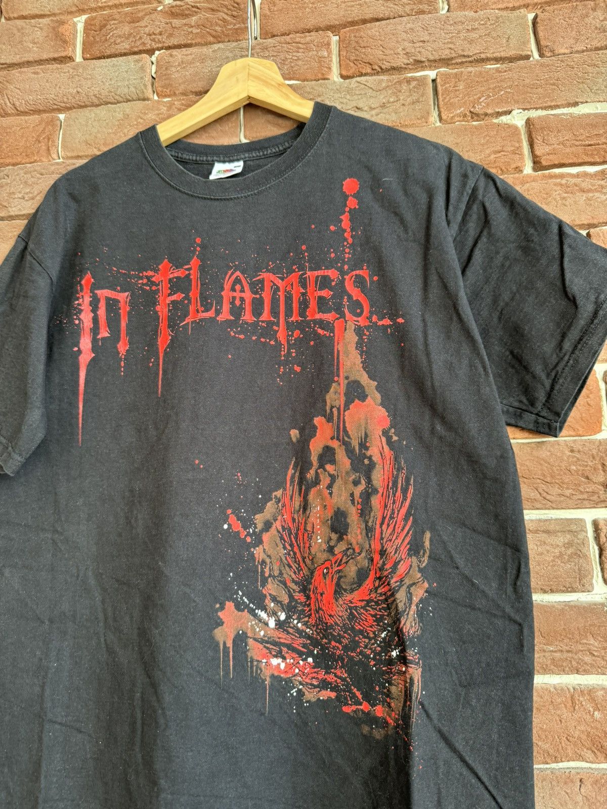 Band Tees Vintage 00s In Flames Phoenix Print Metal Rock Band T Shirt Size US L / EU 52-54 / 3 - 3 Thumbnail