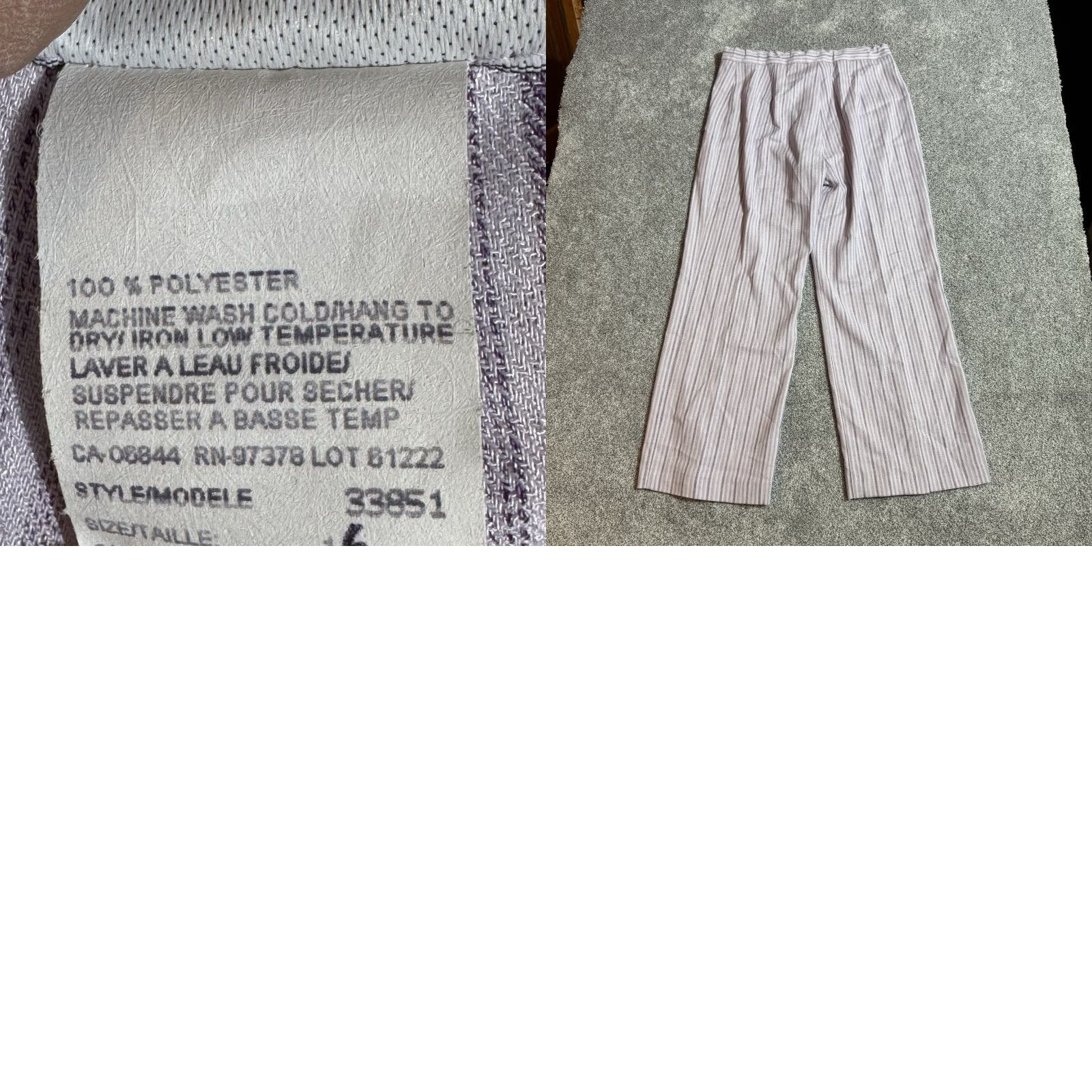 Vintage VINTAGE Pants Womens Size 16 Pinstripe Purple Wide Leg Office Workwear Preppy 90s Y2K Womens Size 38" / US 16 / IT 52 - 8 Thumbnail