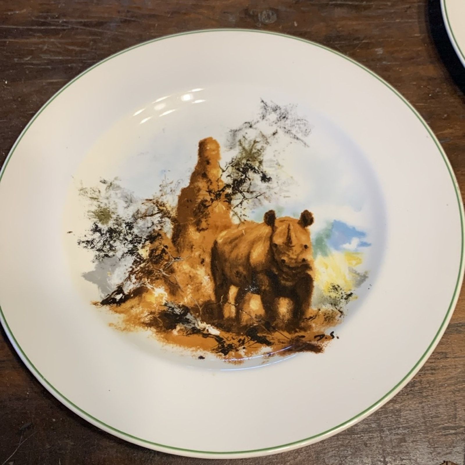 Vintage 5 rare Wedgewood wildlife WWF dinner plates David Shepherd Size ONE SIZE - 2 Thumbnail