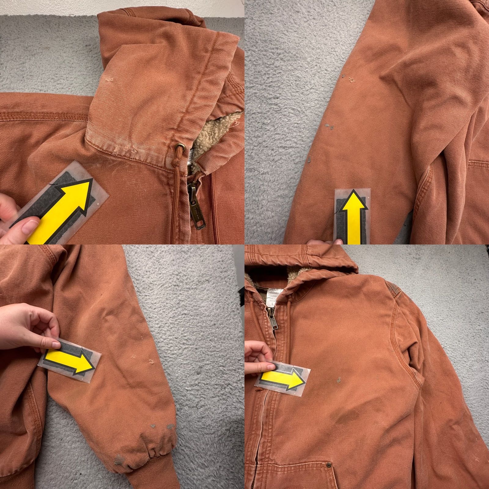 Vintage VINTAGE Forge Workwear Jacket Duck Canvas Sherpa Lined Full Zip Mens Large Brown Orange Bomber Jacket Mens Size US L / EU 52-54 / 3 - 9 Thumbnail