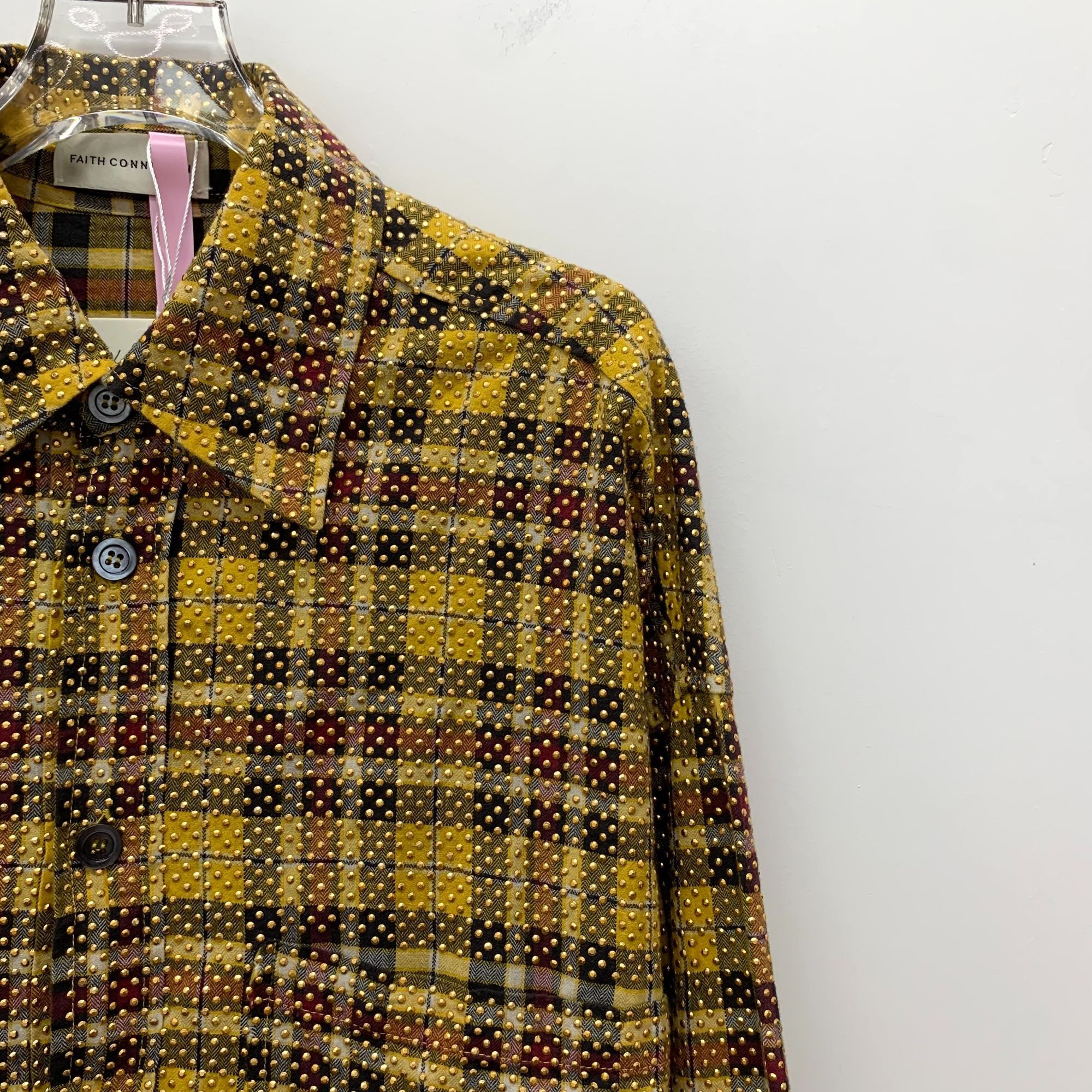 Faith Connexion Faith Connexion Yellow Beaded Checkered Oversize Shirt Long- Size S / US 4 / IT 40 - 7 Thumbnail