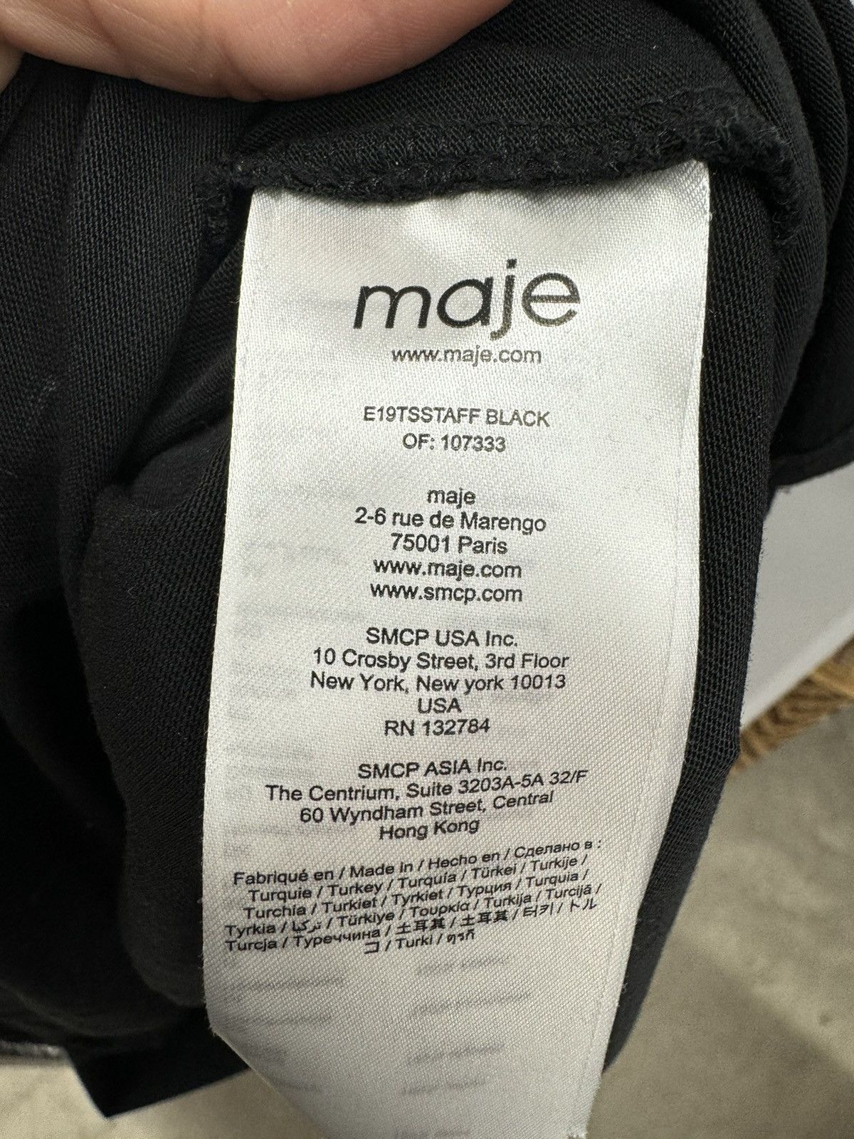 Maje Maje T-Shirt Black Pink Embroidered Paris Here & Away Size 1 Size S / US 4 / IT 40 - 3 Thumbnail