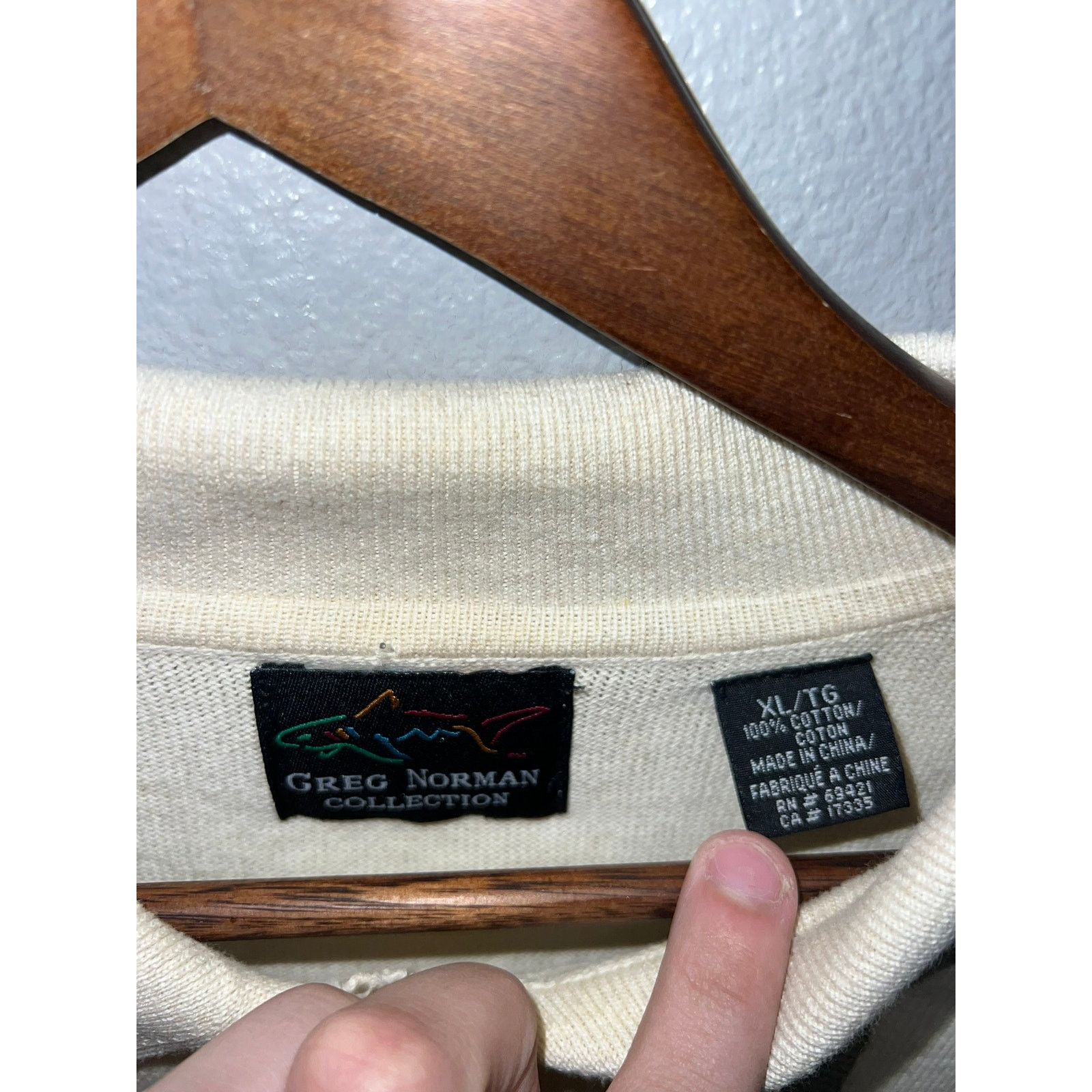 Greg Norman Greg Norman Sweater Collection Shark Logo White Pullover XL Size US XL / EU 56 / 4 - 6 Thumbnail