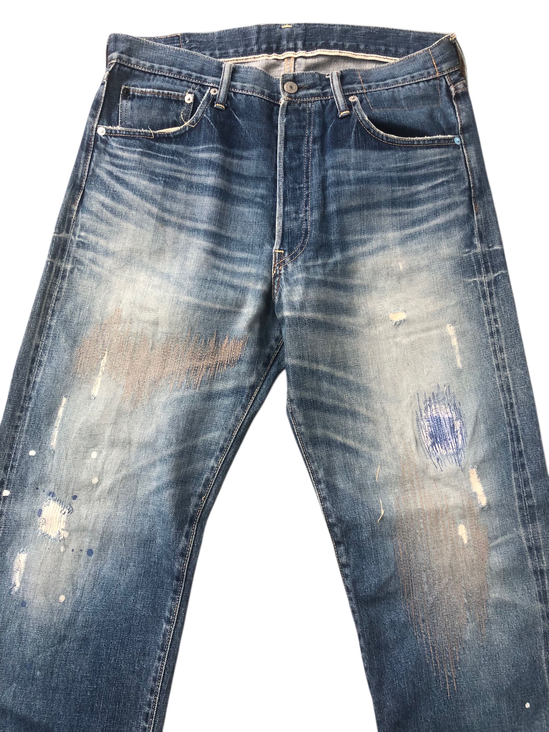 Visvim 💯Rare VISVIM Fluxus 00 damaged-1 d1 denim Selvedge Jeans Size US 34 / EU 50 - 3 Thumbnail