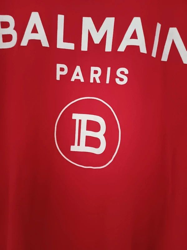 Balmain Original Balmain Paris Men's T-Shirt - Bright Red, Size L Size US L / EU 52-54 / 3 - 4 Thumbnail