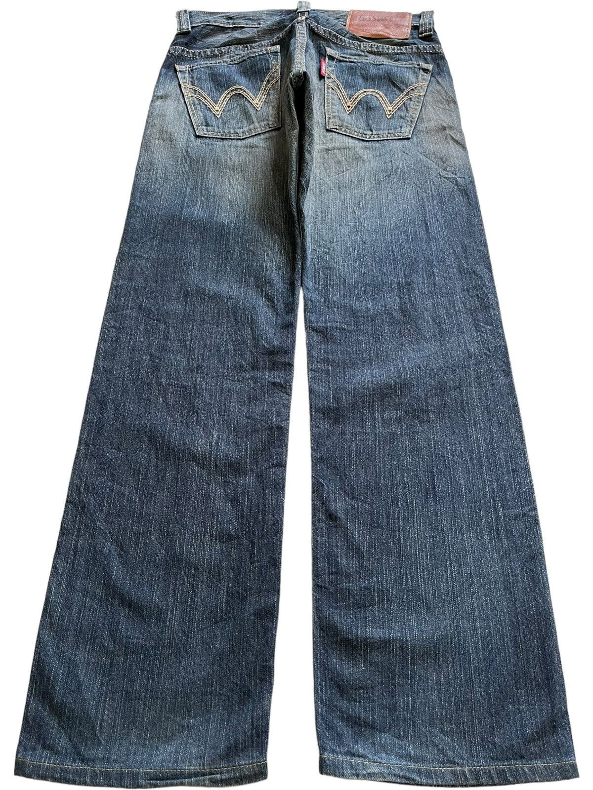Edwin × Japanese Brand Vintage Japanese Edwin Rusty Mud Wash Ripped Loose Jeans Size US 32 / EU 48 - 2 Thumbnail