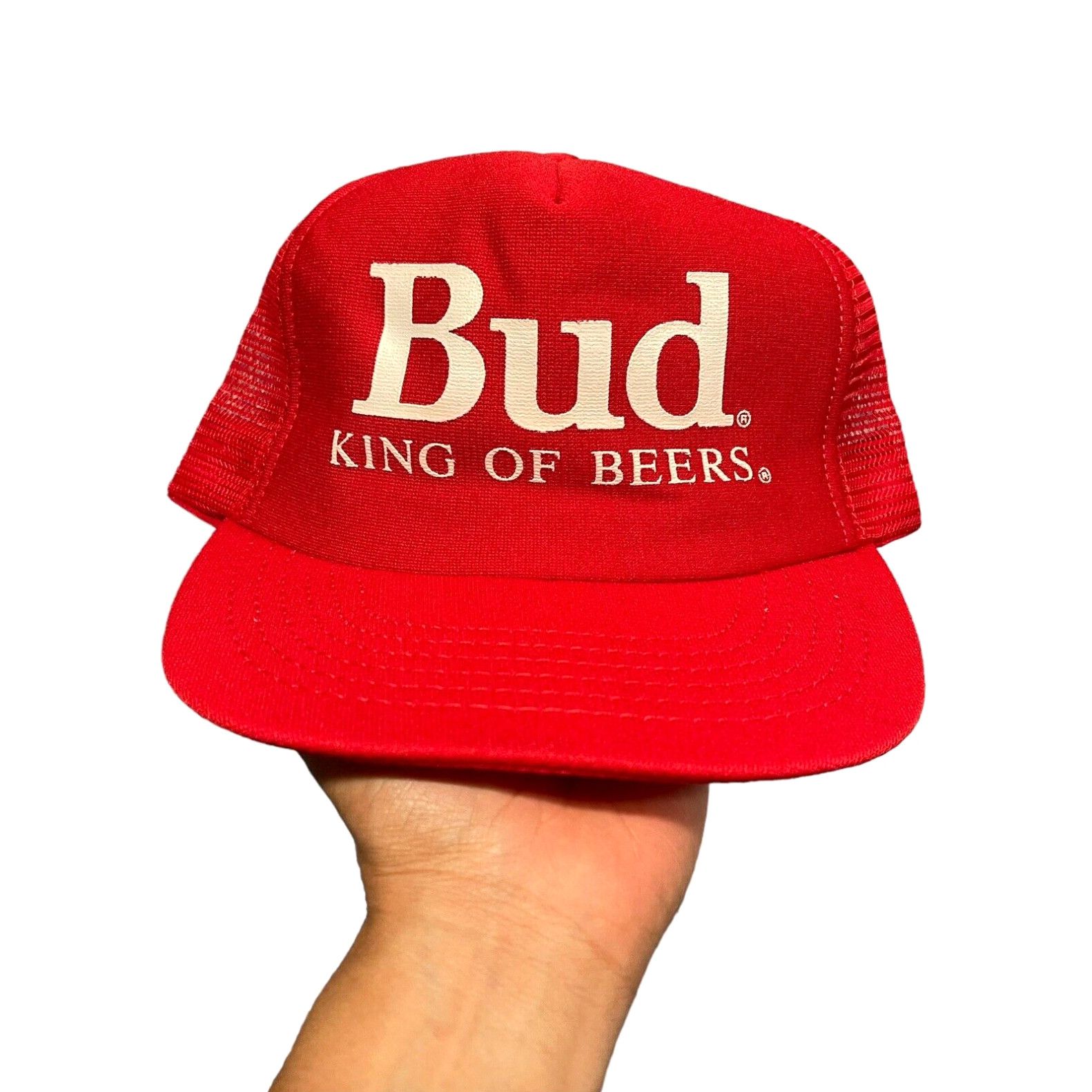 Budweiser Vintage 90s Budweiser King Of Beer Trucker Hat Cap M/L