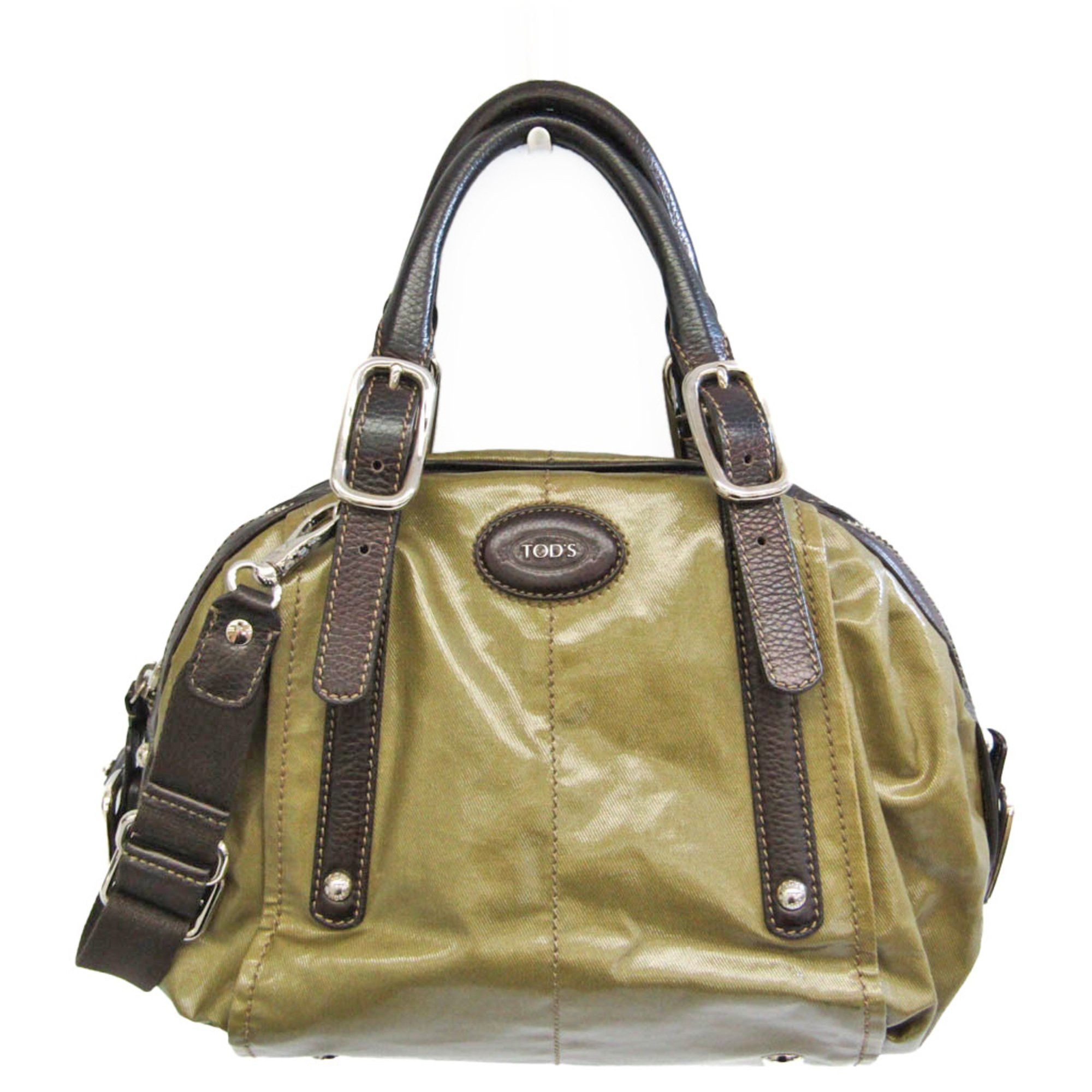 Tod's Khaki Leather Handbag (Pre-Owned) Size ONE SIZE - 1 Thumbnail