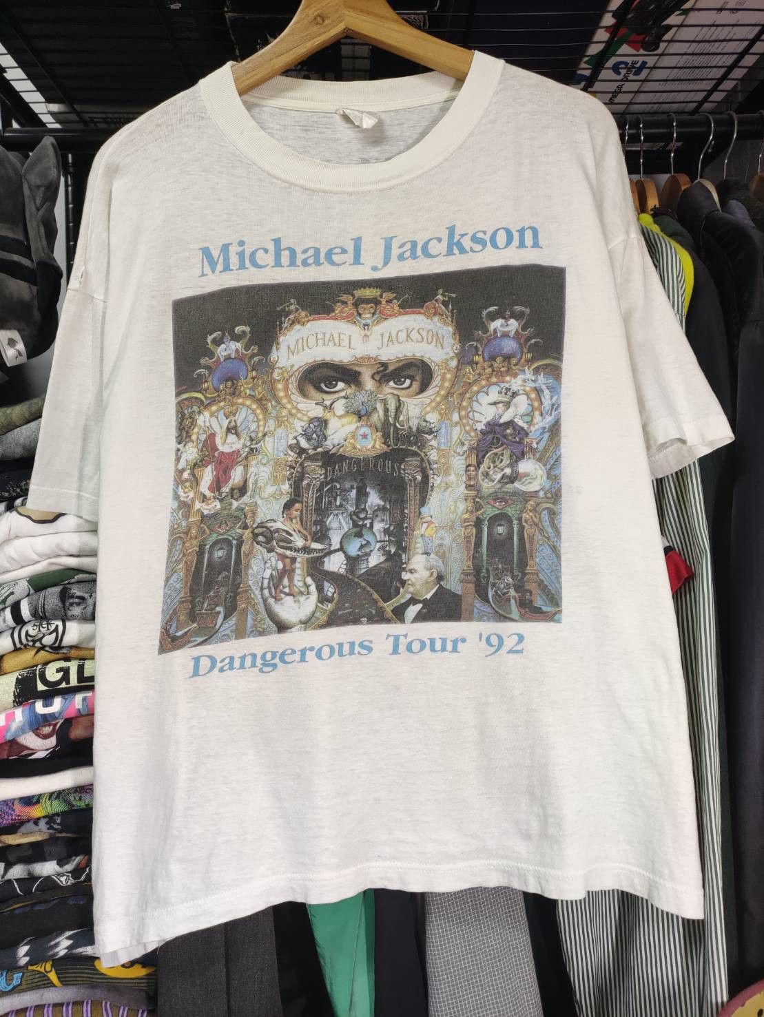Michael Jackson Vtg 90's Michael Jackson "Dangerous" Album Promo World Tour Size US L / EU 52-54 / 3 - 3 Thumbnail