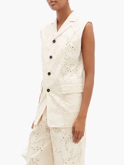 Jil Sander o1y0925 Sleeveless Blazer in Ivory Size M / US 6-8 / IT 42-44 - 3 Thumbnail