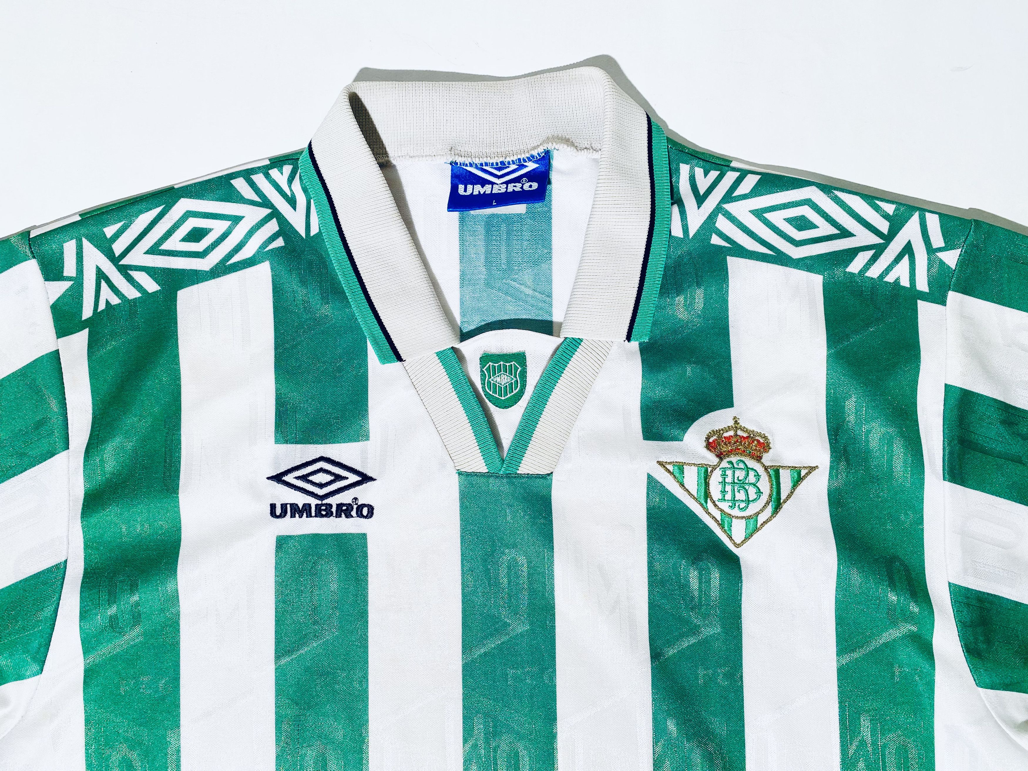 Umbro Real Betis Home Jersey Shirt 1994 - 1995 Camiseta Size US L / EU 52-54 / 3 - 4 Thumbnail
