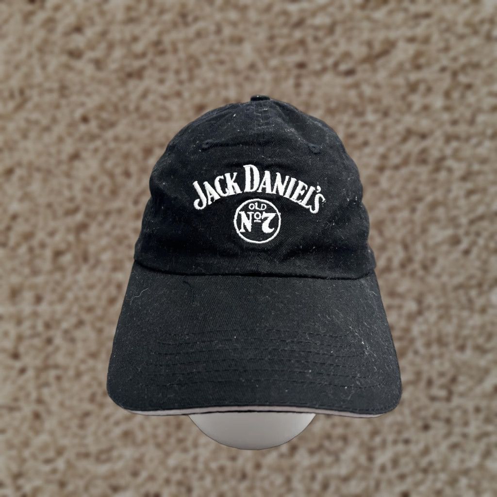 Logo 7 VINTAGE? Jack Daniel's Hat Cap Strap Back Mens One Size Black Old No 7 Whiskey Logo Size ONE SIZE - 1 Thumbnail