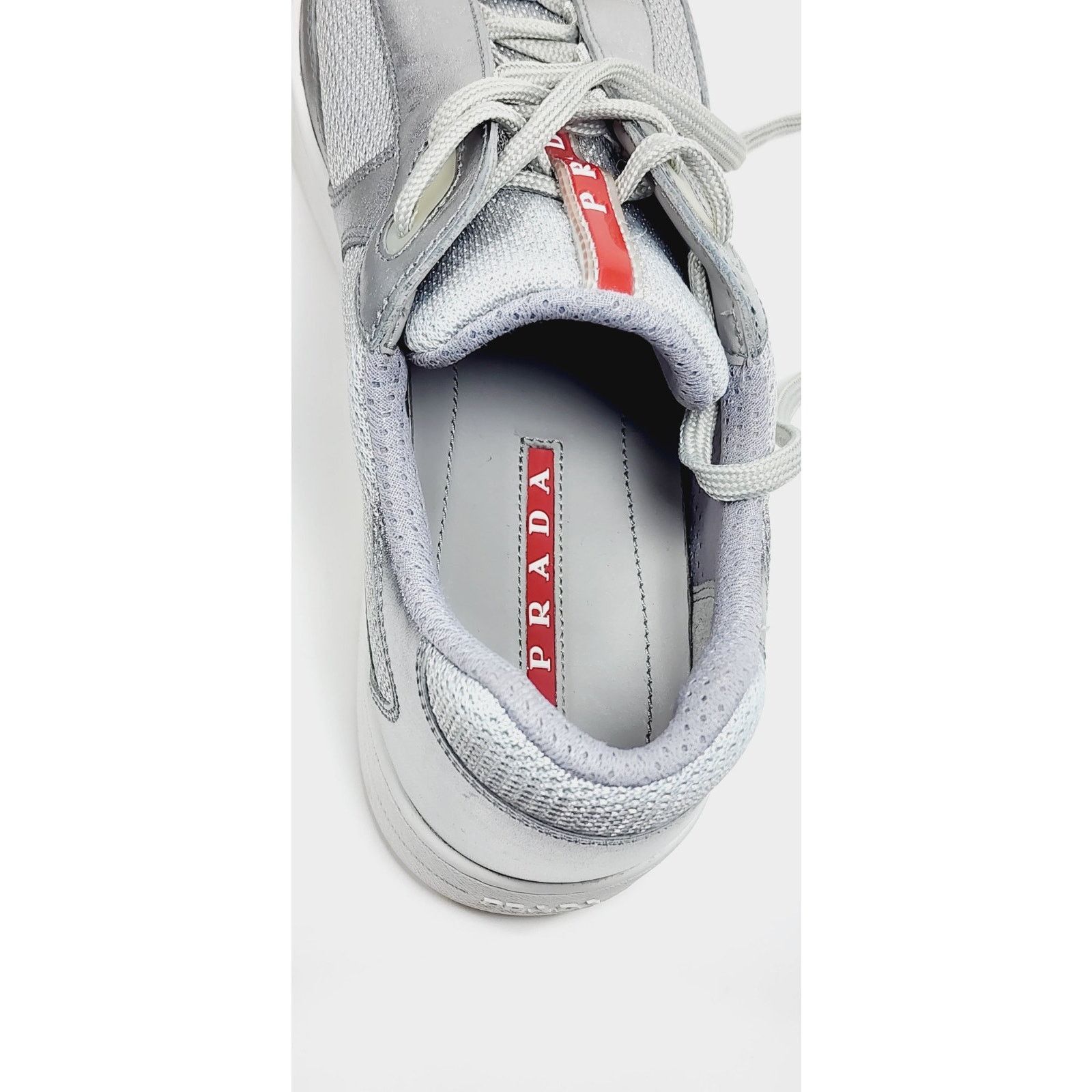 Prada Prada America's Cup Men US8 White Patent Leather Red Silver Size US 8 / EU 41 - 11 Thumbnail