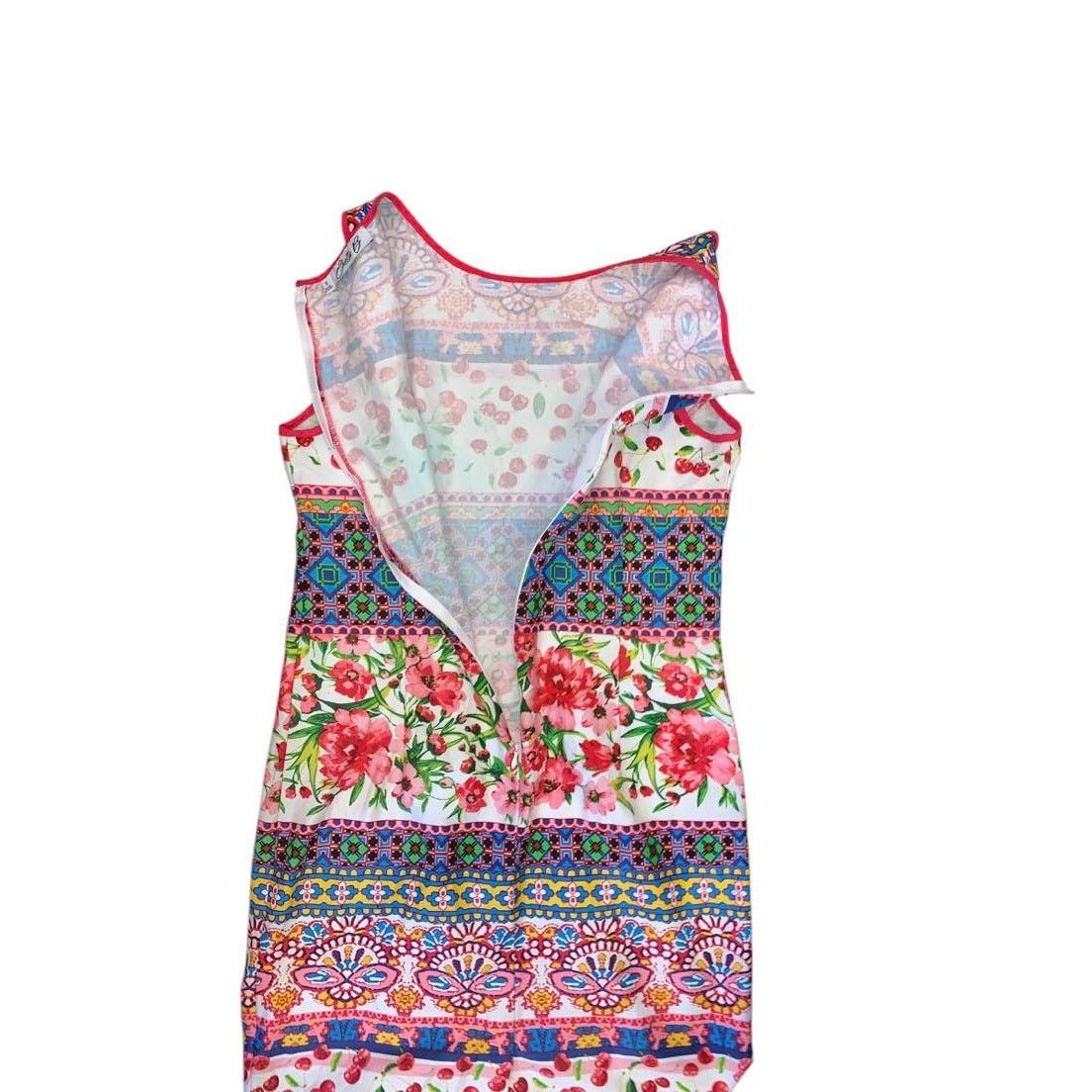 Other Chetta B Multi Print Sheath Dress Sz8 Multi Color Sleeveless Size M / US 6-8 / IT 42-44 - 2 Thumbnail