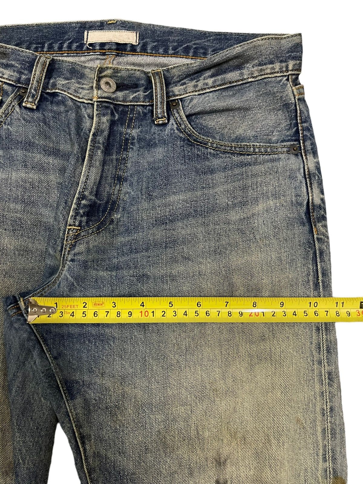 Uniqlo Vintage Japanese Uniqlo Selvage Blue Wash Distressed Jeans Size US 32 / EU 48 - 14 Thumbnail