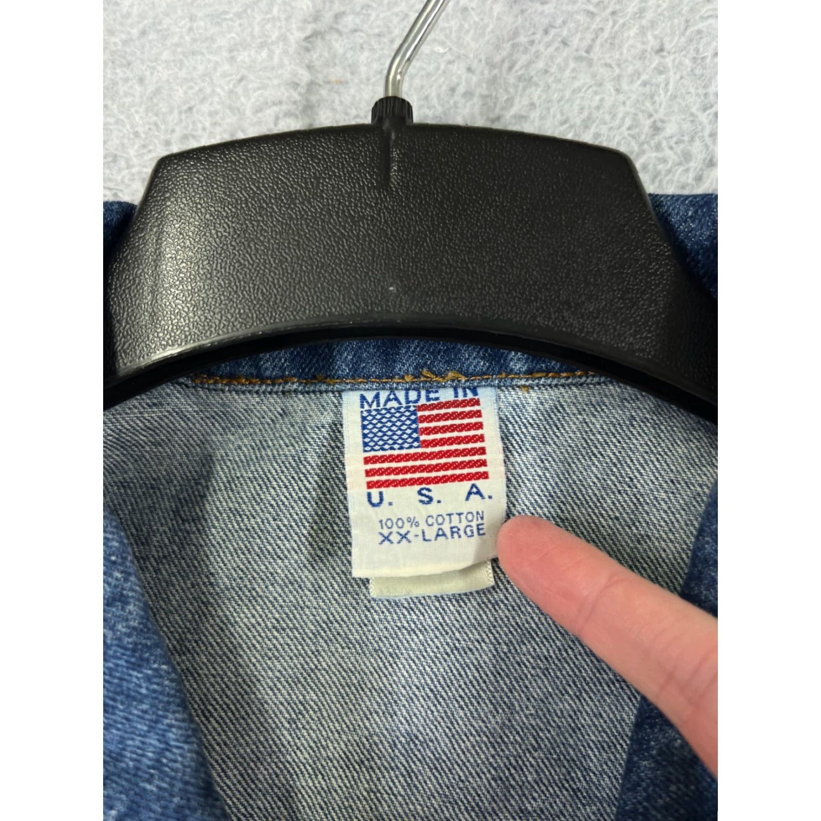 Denime VINTAGE Tyca Jacket Mens 2XL XXL Blue Denim Y2K Trucker Button Up US Made AM PM Size US XXL / EU 58 / 5 - 3 Thumbnail