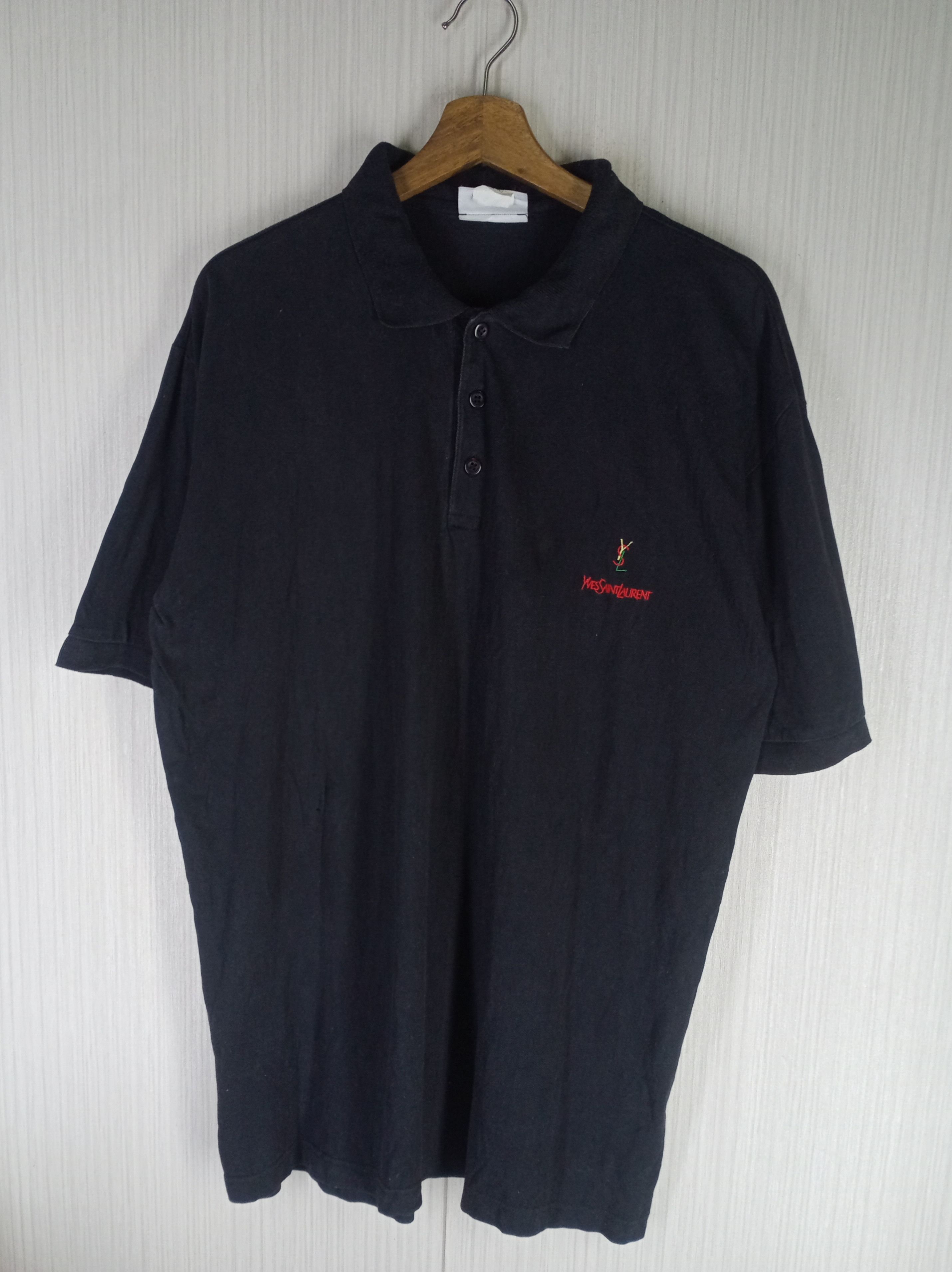 Yves Saint Laurent Vintage Yves Saint Laurent Embroidered Logo Polo Shirt Size US XL / EU 56 / 4 - 2 Thumbnail