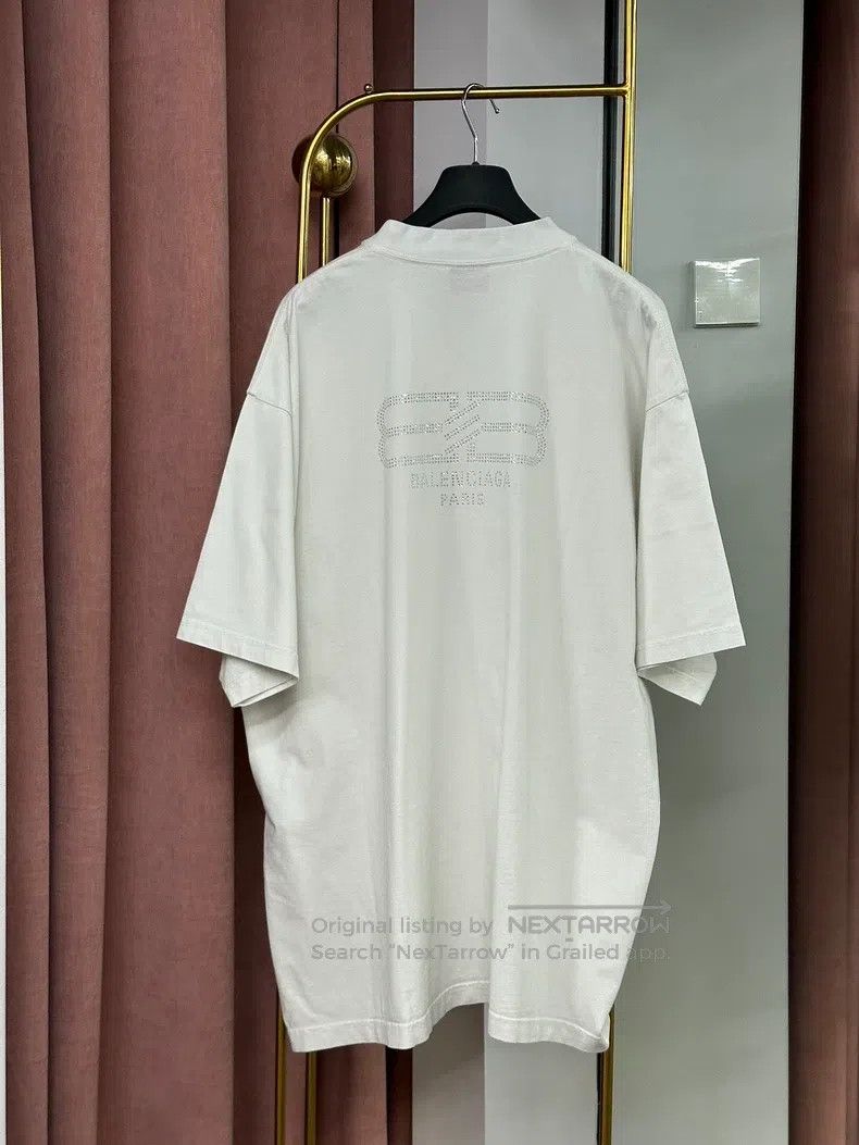 Balenciaga Balenciaga White letter diamond logoT-shirt top Size US L / EU 52-54 / 3 - 1 Thumbnail