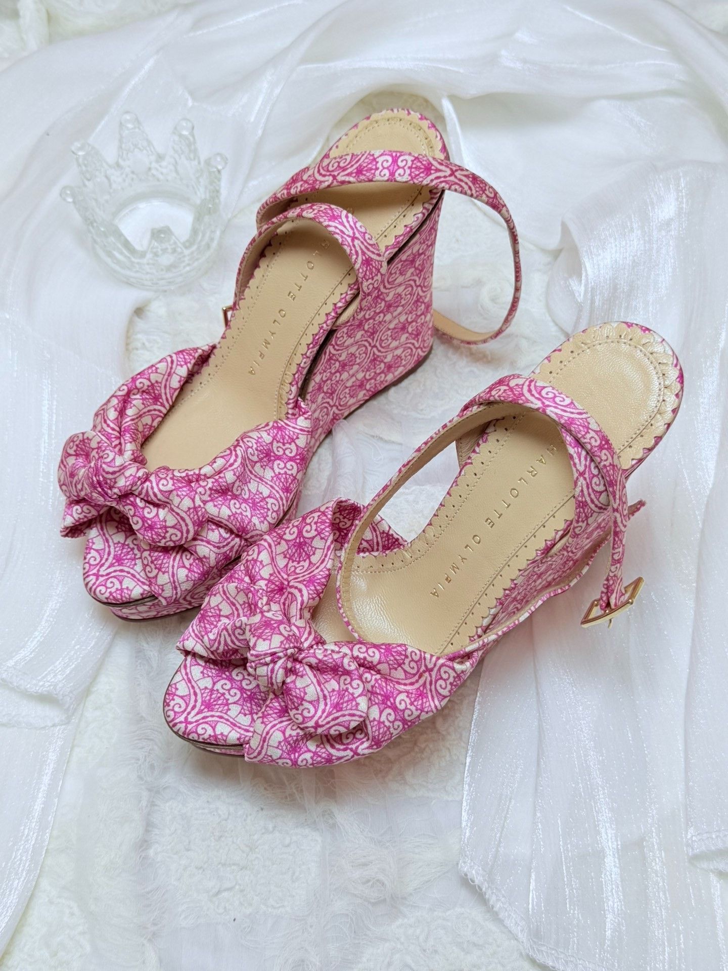 Charlotte Olympia Charlotte Olympia Printed Pink Sandals us_5 Women Size US 5 / IT 35 - 1 Thumbnail