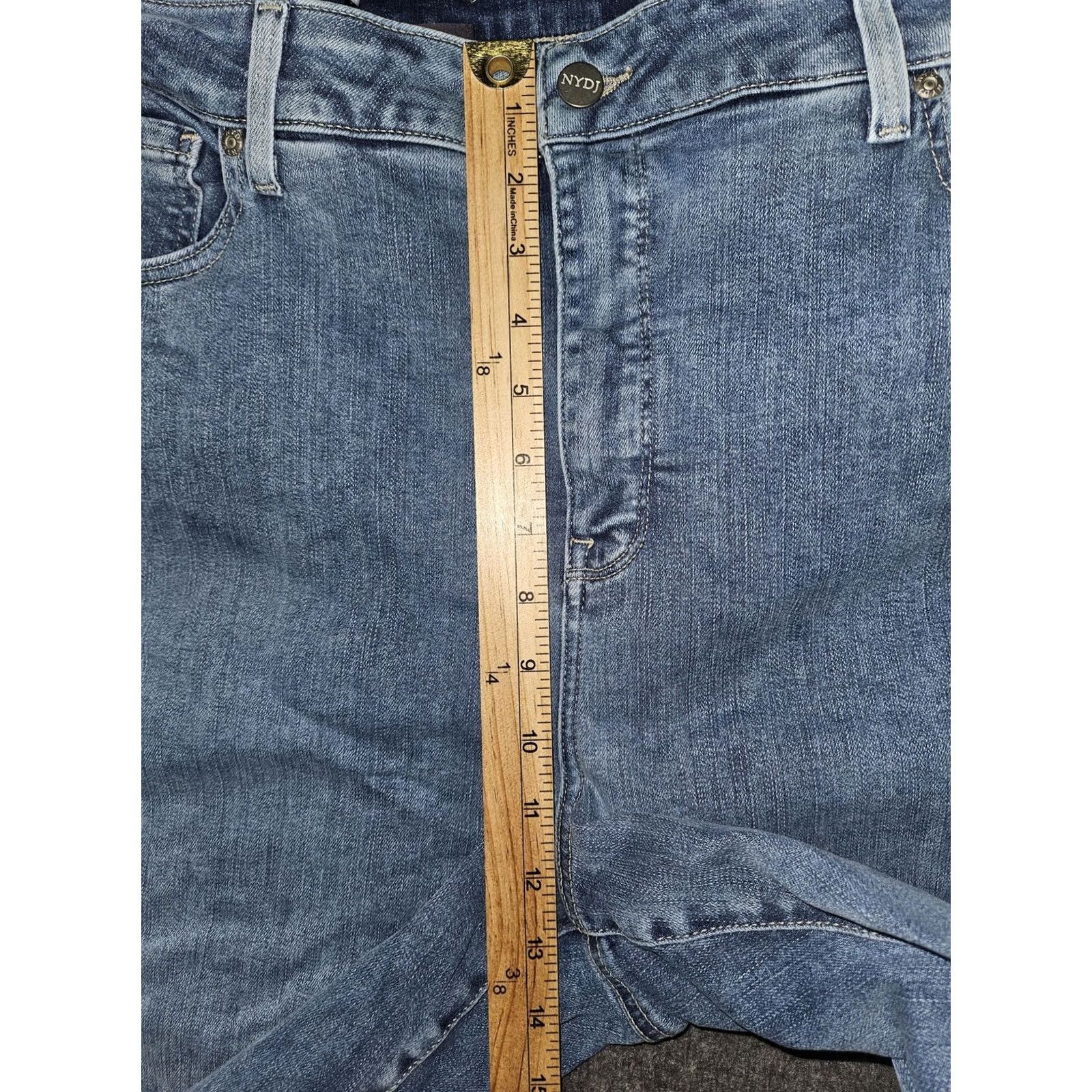 NYDJ NYDJ Jeans Womens 24W Blue Light Wash Marilyn Straight High Rise Stretch Pants Denim Jeans 5-Pocket Size 42" / US 20 - 5 Thumbnail