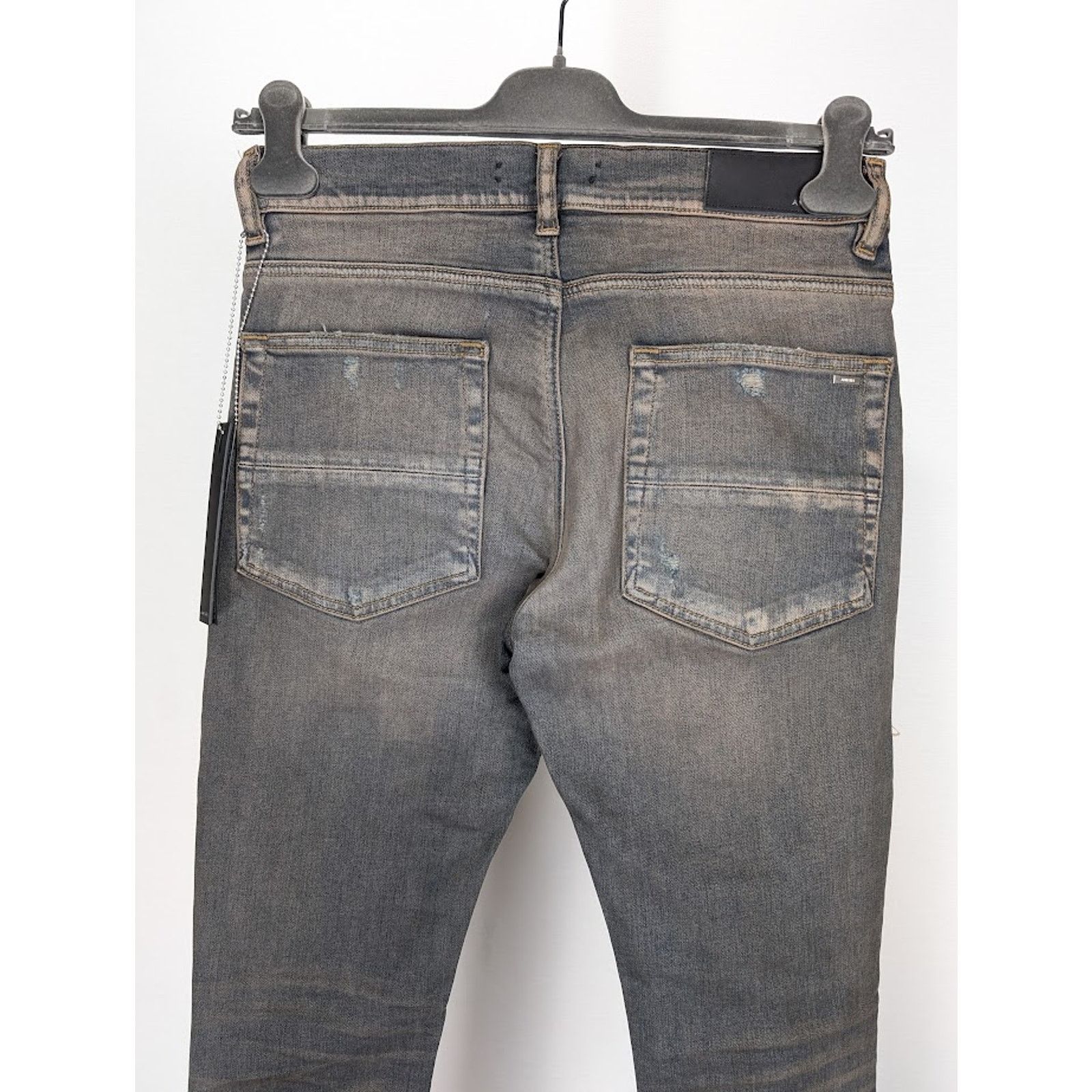 Amiri o1rshd1 Leather Thrasher Jeans in Dark Indigo Size US 32 / EU 48 - 14 Thumbnail
