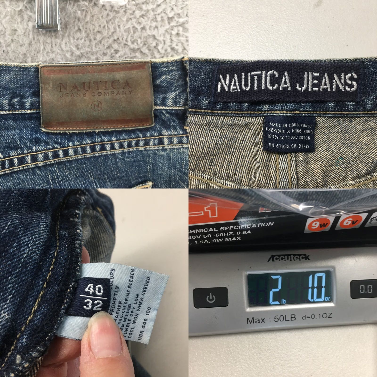 Nautica Nautica Straight Jeans Mens 40x32 Blue Denim High Rise Zip Fly Jeans Size US 40 / EU 56 - 9 Thumbnail