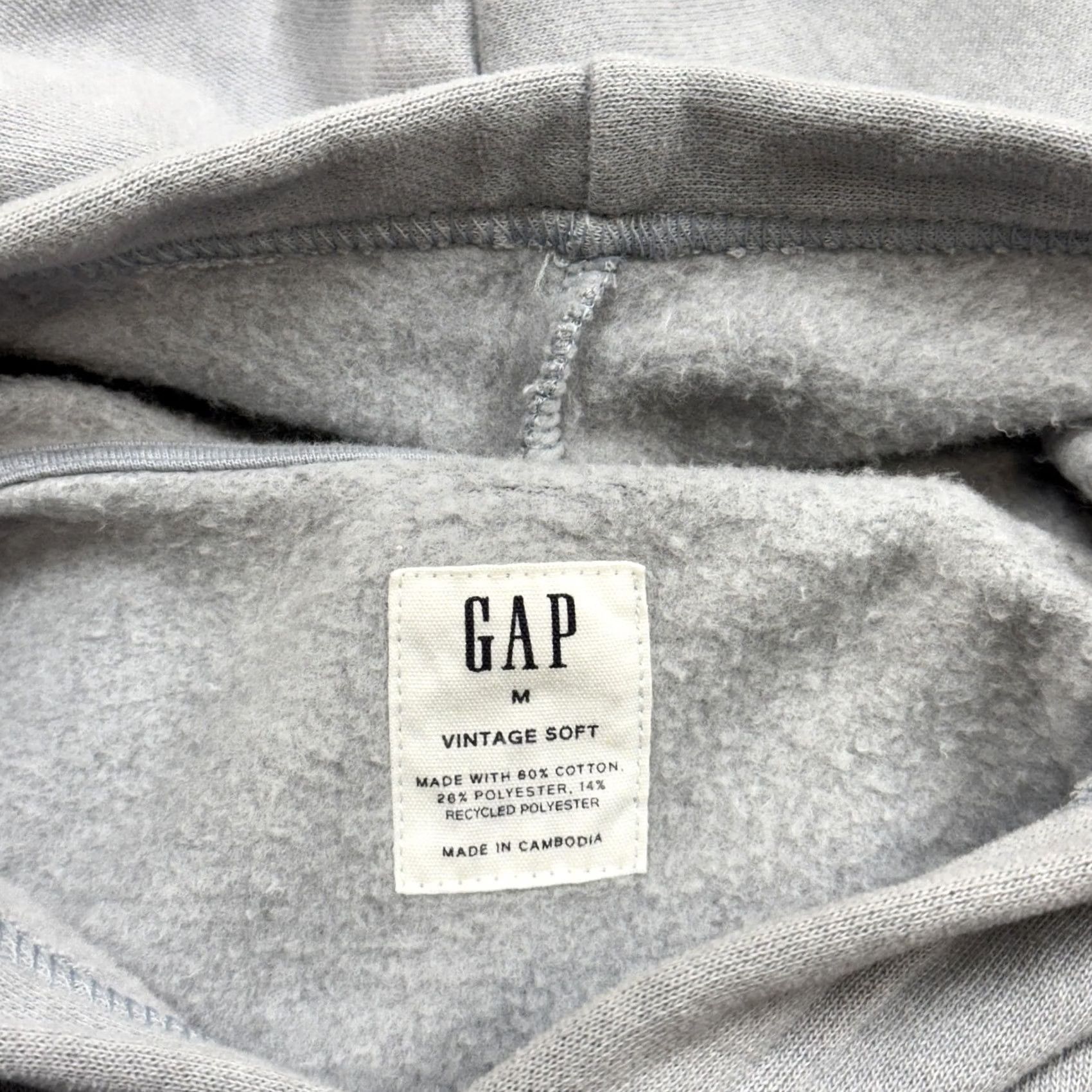 Gap GAP Hoodie Mens Medium Gray Vintage Soft Gap NYC Logo Pullover Sweatshirt Size US M / EU 48-50 / 2 - 4 Thumbnail