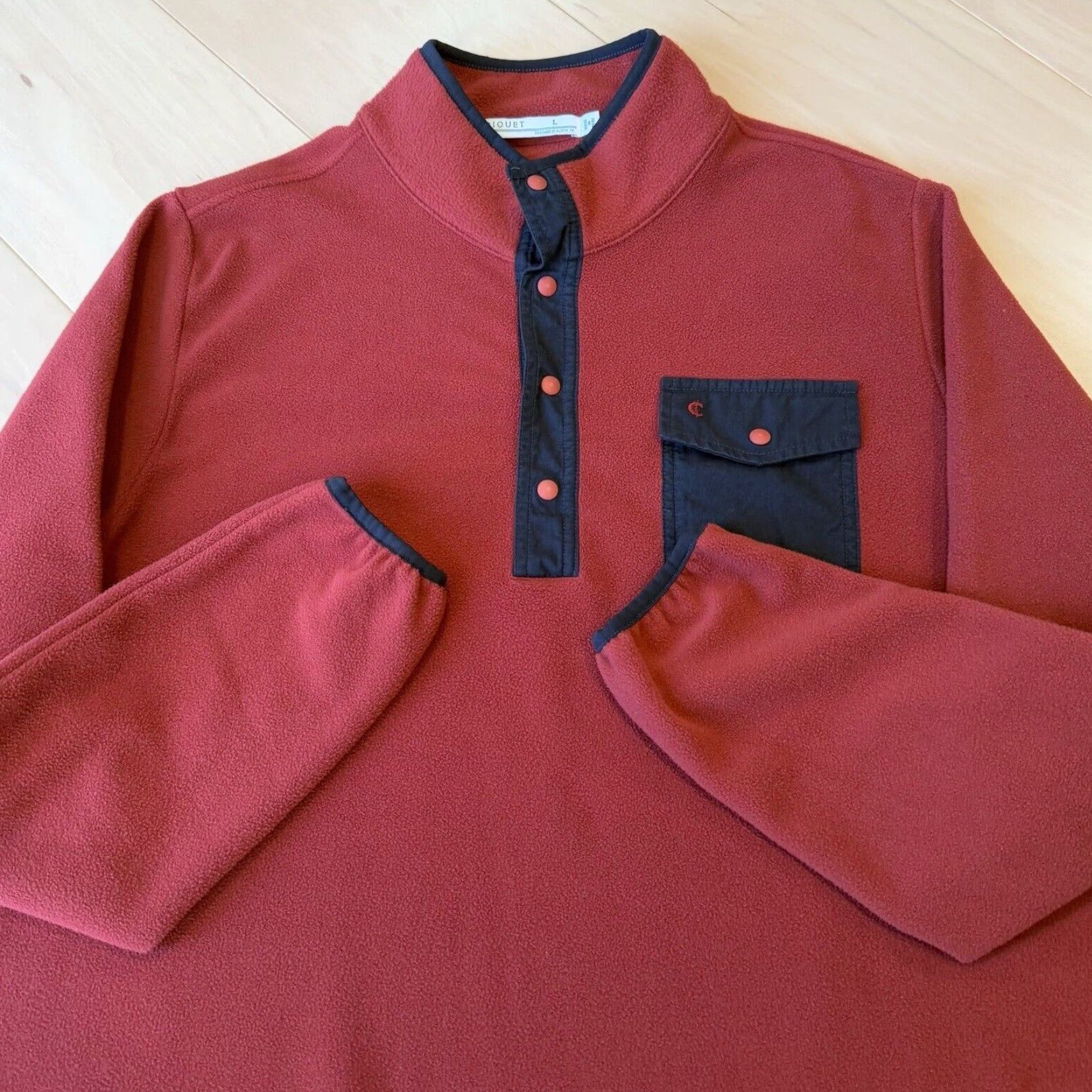 Vintage VINTAGE Criquet Snap Pullover Jacket L Men Red Polyester Fleece Logo 90s Southwestern Outdoor Casual Snap Closure Size US L / EU 52-54 / 3 - 4 Thumbnail