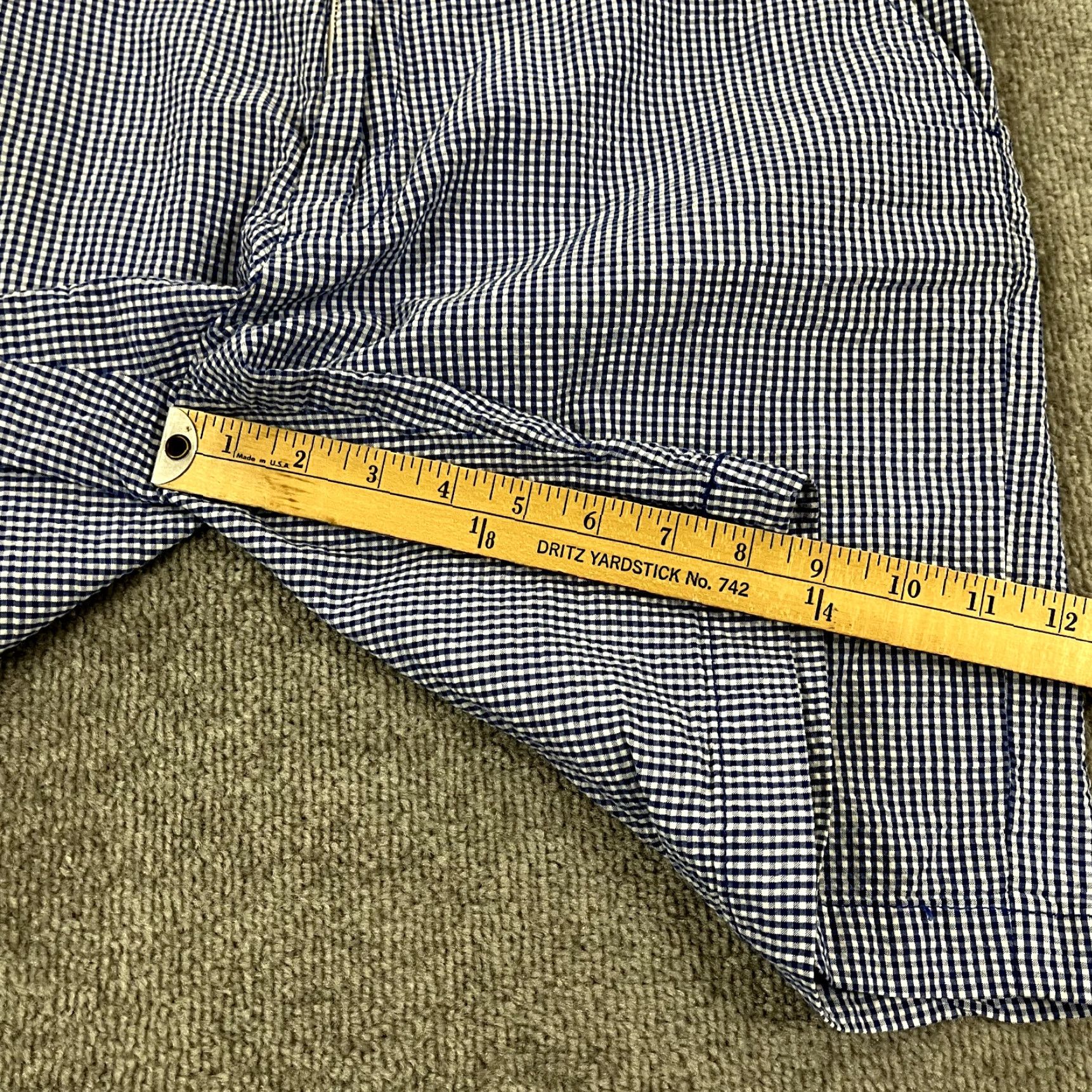 Polo Ralph Lauren POLO RALPH LAUREN Shorts Mens 33 x 8.5" White Blue Plaid Beach Preppy Casual Chino 5-Pocket Cotton Regular Mens Beach, Outdoor, Preppy Size US XS / EU 42 / 0 - 5 Thumbnail