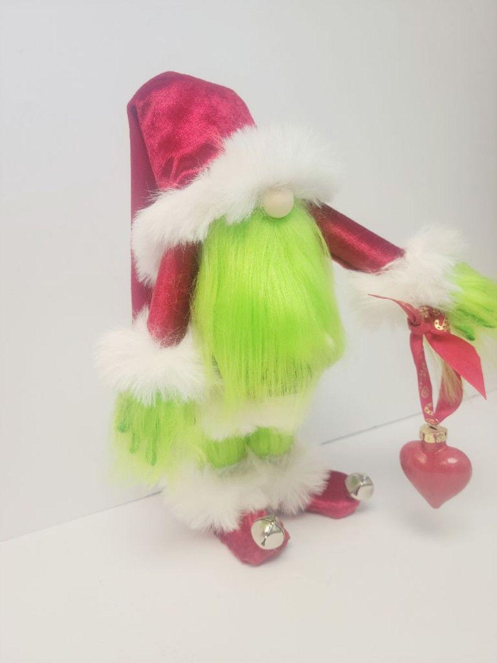 Handmade Handmade Grinch Santa Gnome, 18.5" Holiday Decor, Luxury Size ONE SIZE - 9 Thumbnail