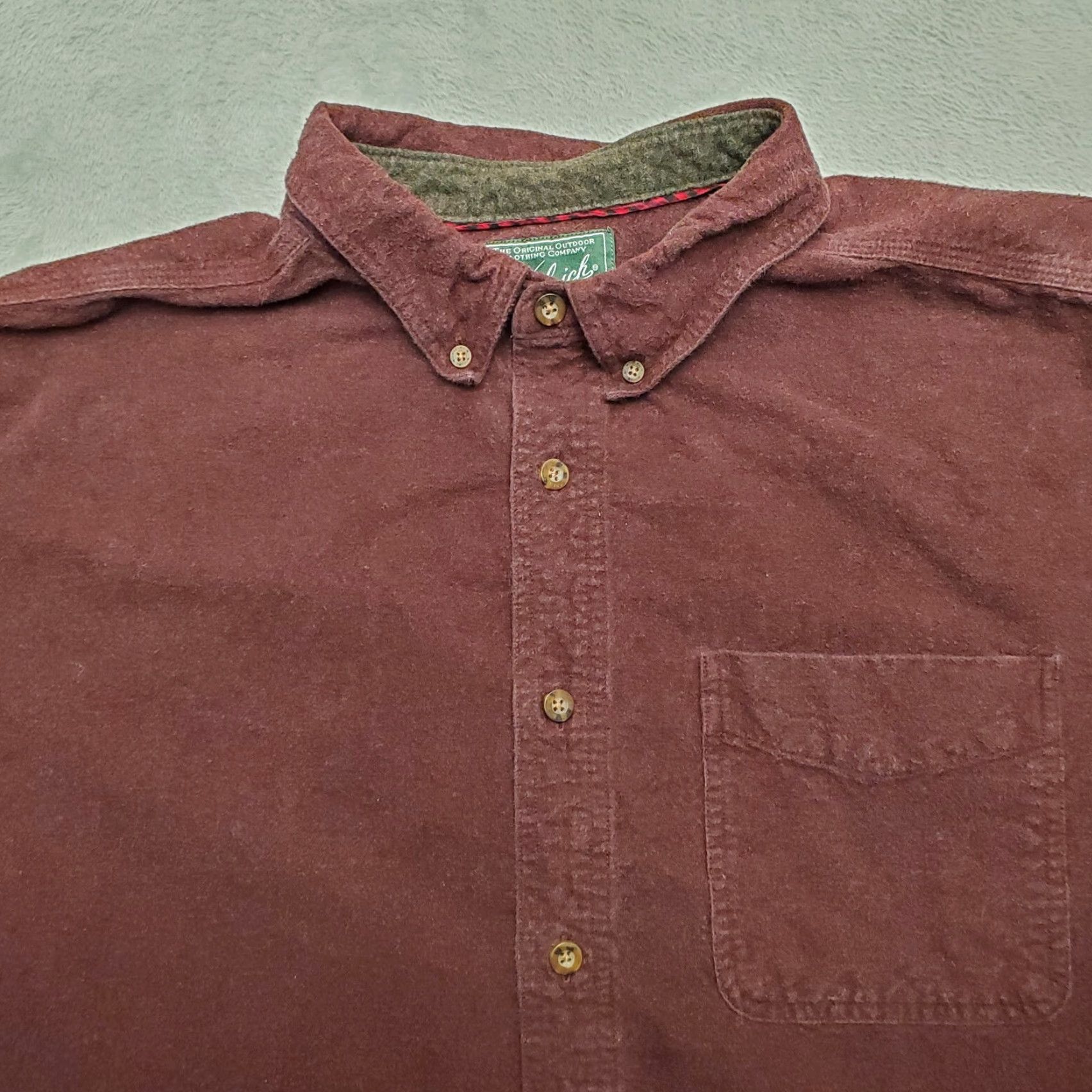 Vintage Woolrich Shirt Mens XL Red Chamois Soft Thick Flannel Outdoor Cabin Button-Up Long Sleeve Casual 80s Mens Size US XL / EU 56 / 4 - 2 Thumbnail