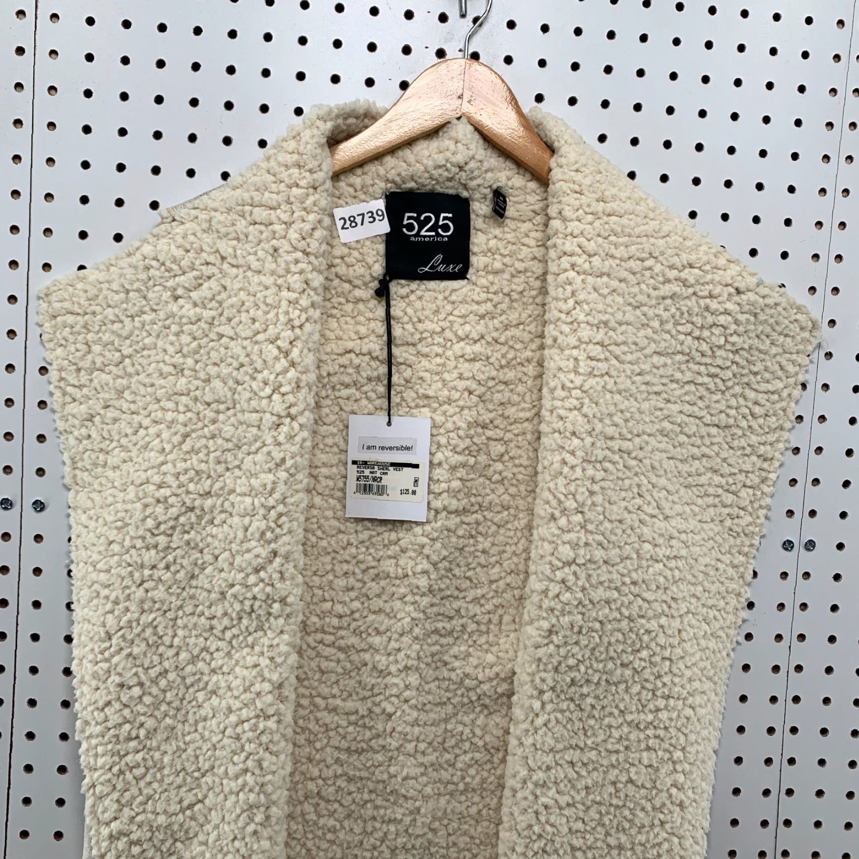 Vintage 525 America Luxe Women's Open Front Sherpa Lined Faux Fur Vest Medium 19x25 Beige Overcoat Women Size M / US 6-8 / IT 42-44 - 7 Thumbnail