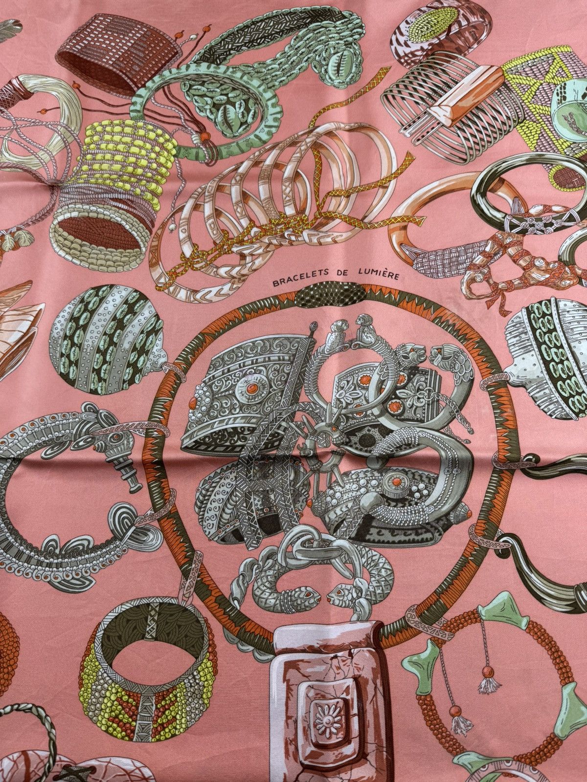 Hermes HERMES Paris Bracelets De Lumiere 100% Silk Scarf RARE Scarv Size ONE SIZE - 9 Thumbnail