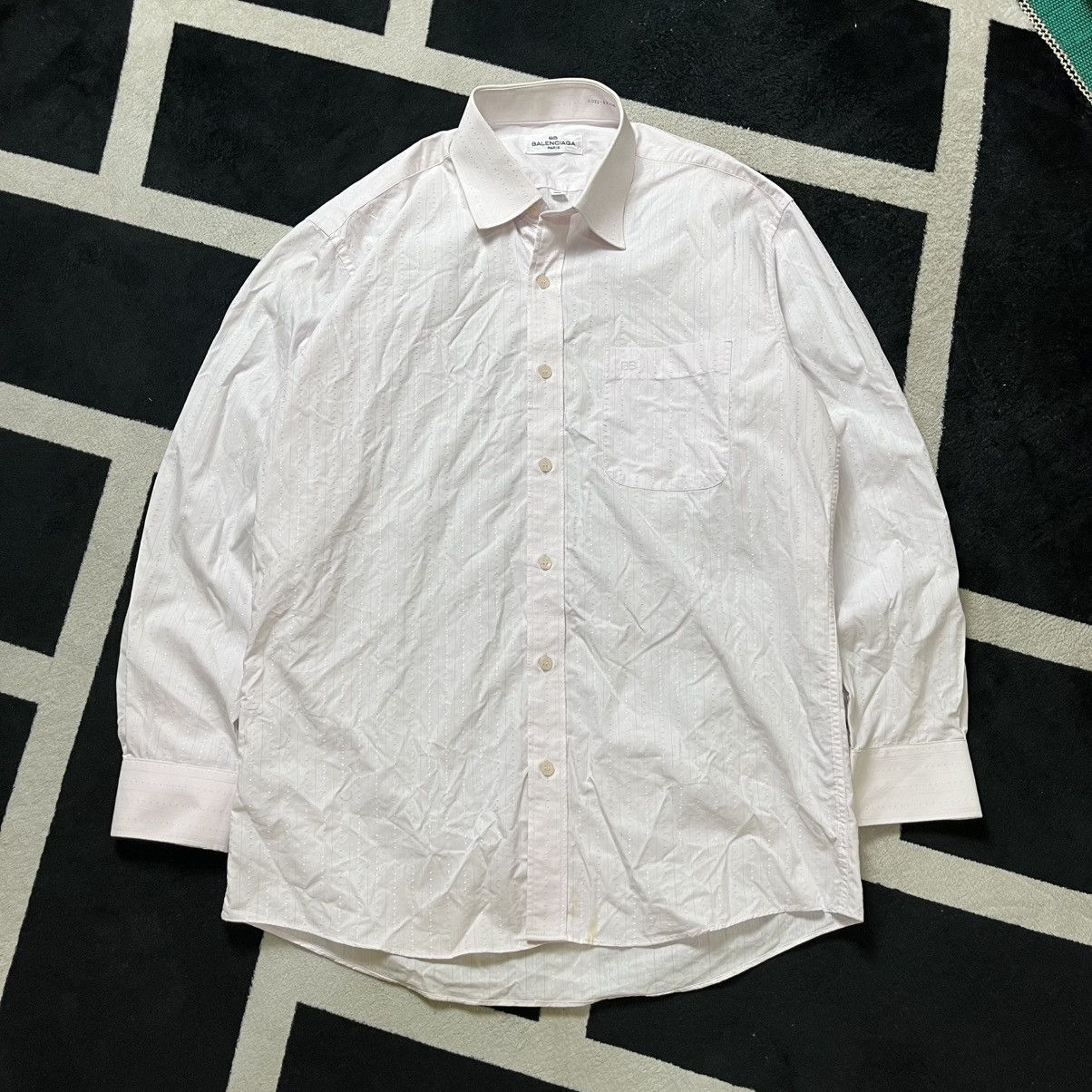 Balenciaga Balenciaga Jacquard dot texture Long Sleeve Button Shirt Size US L / EU 52-54 / 3 - 2 Thumbnail
