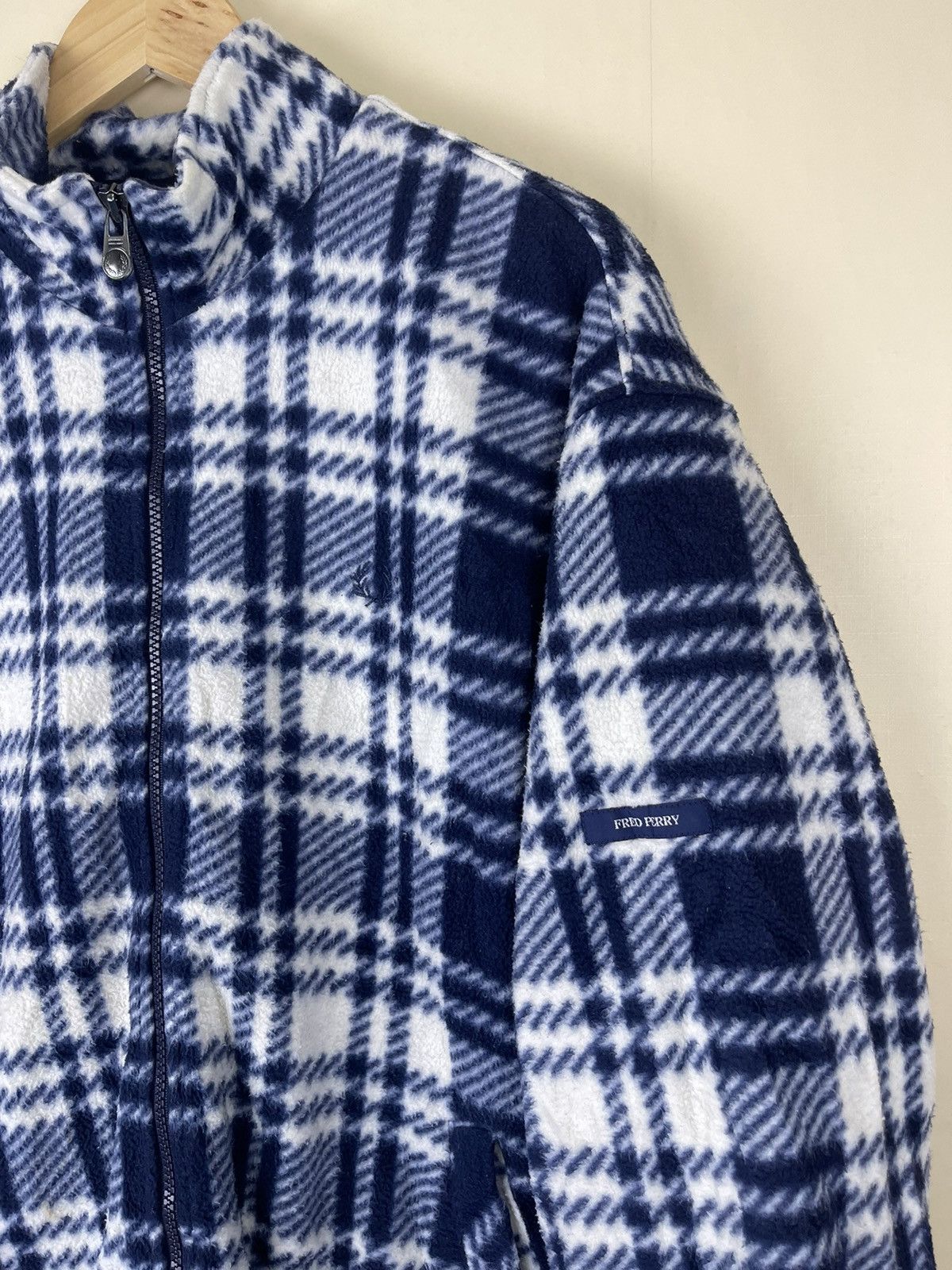 Fred Perry 🔥🔥 FRED PERRY Embroidery Logo Navy Plaid Fleece Jacket Size US M / EU 48-50 / 2 - 6 Thumbnail