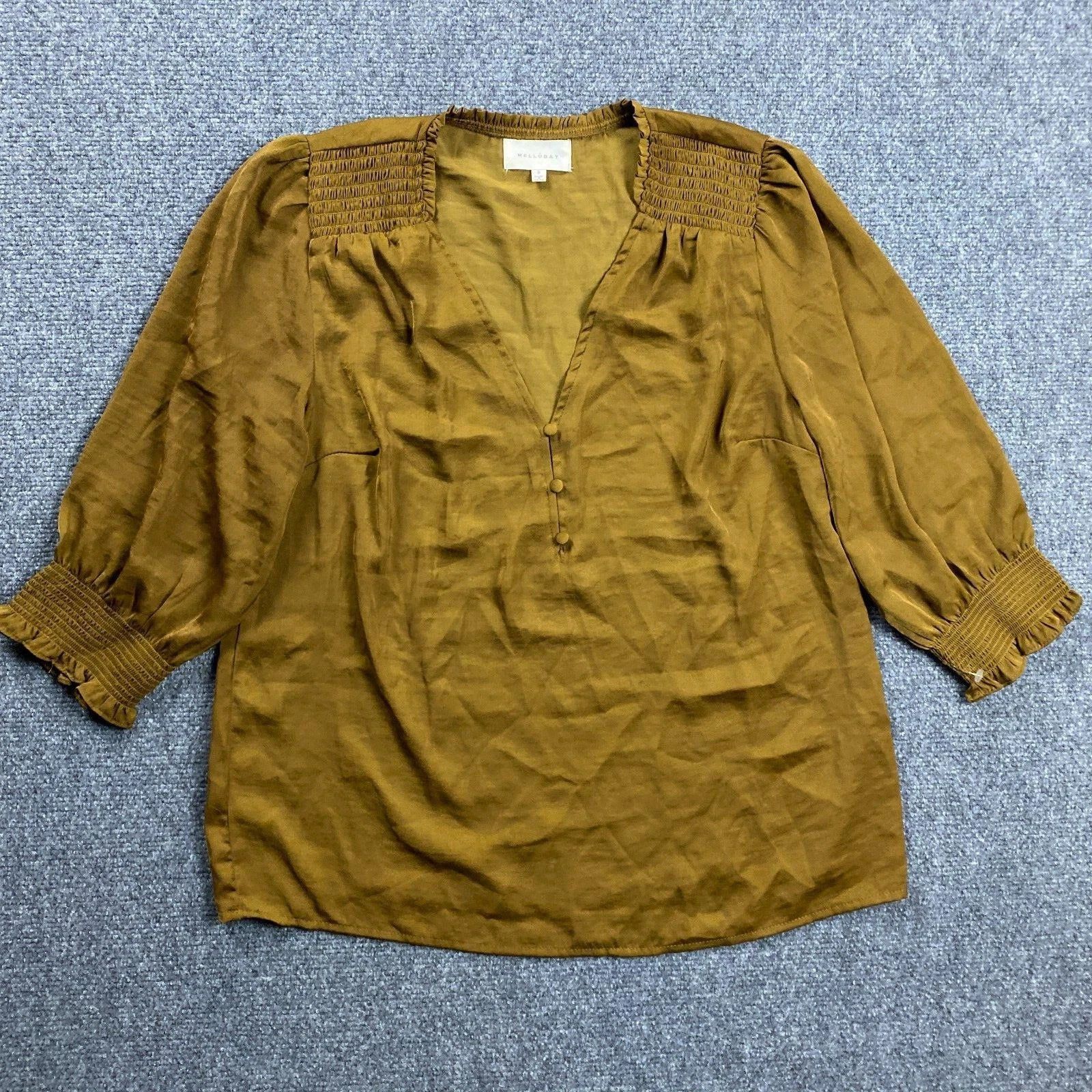 Other Melloday Top Women's Small 3/4 Sleeve Blouse V-Neck Size S / US 4 / IT 40 - 1 Thumbnail
