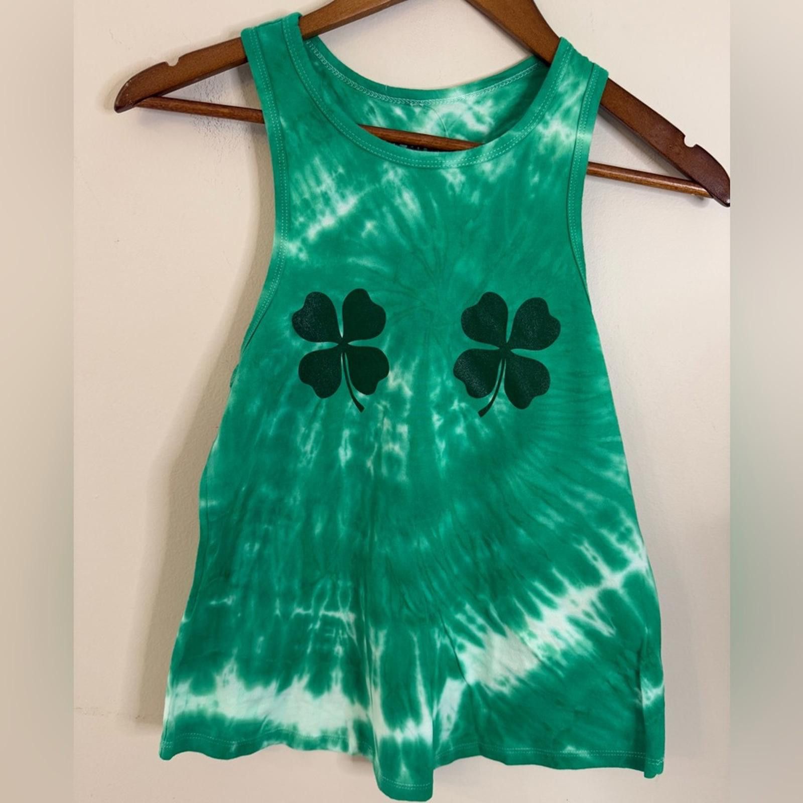 Hot Topic Hot Topic green tie dye shamrock cotton tank top SZ SM Size S / US 4 / IT 40 - 1 Thumbnail