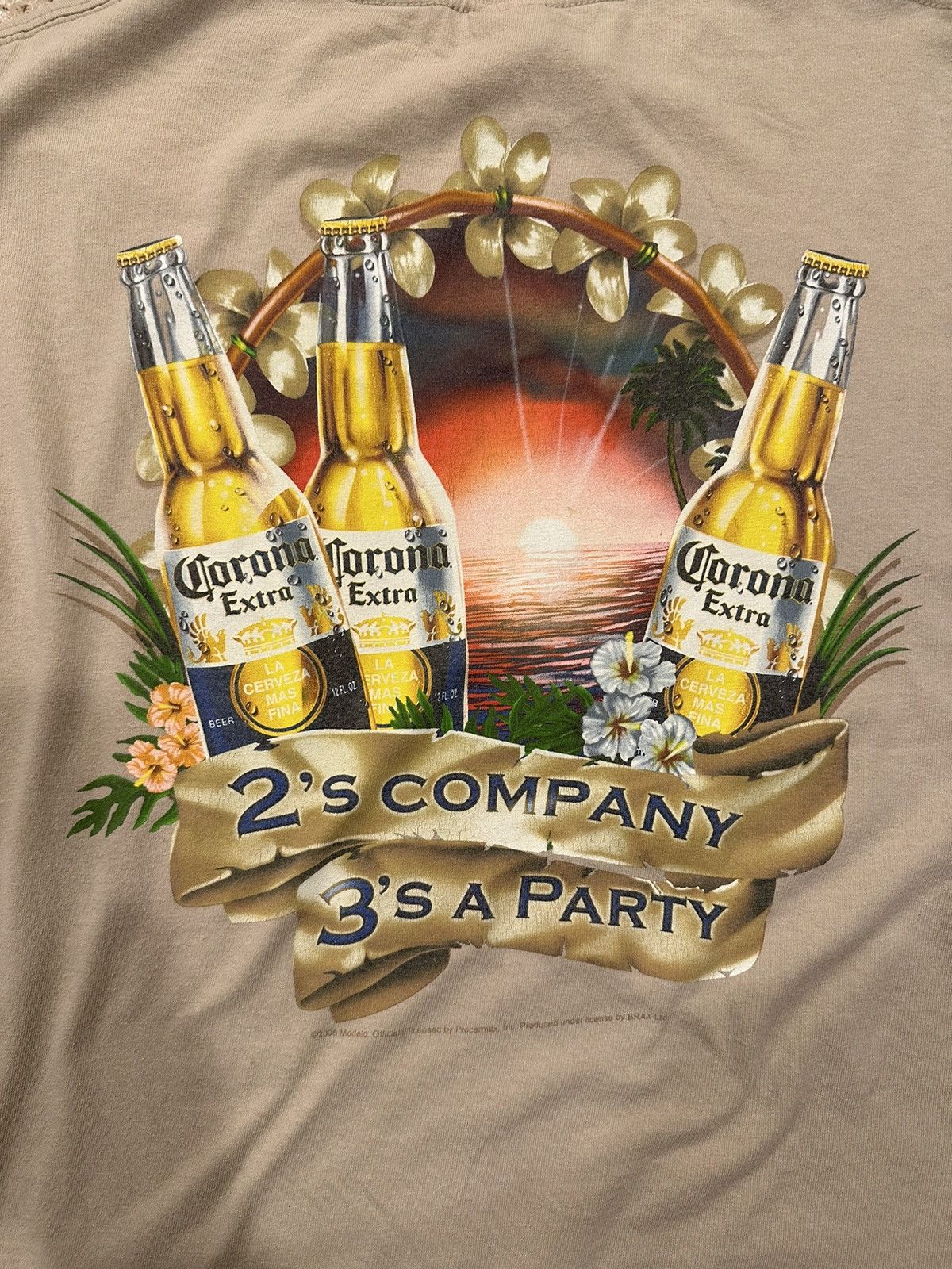 Vintage Vintage Corona 2006 Tan Beer Short Sleeve Tee Size US XL / EU 56 / 4 - 10 Thumbnail
