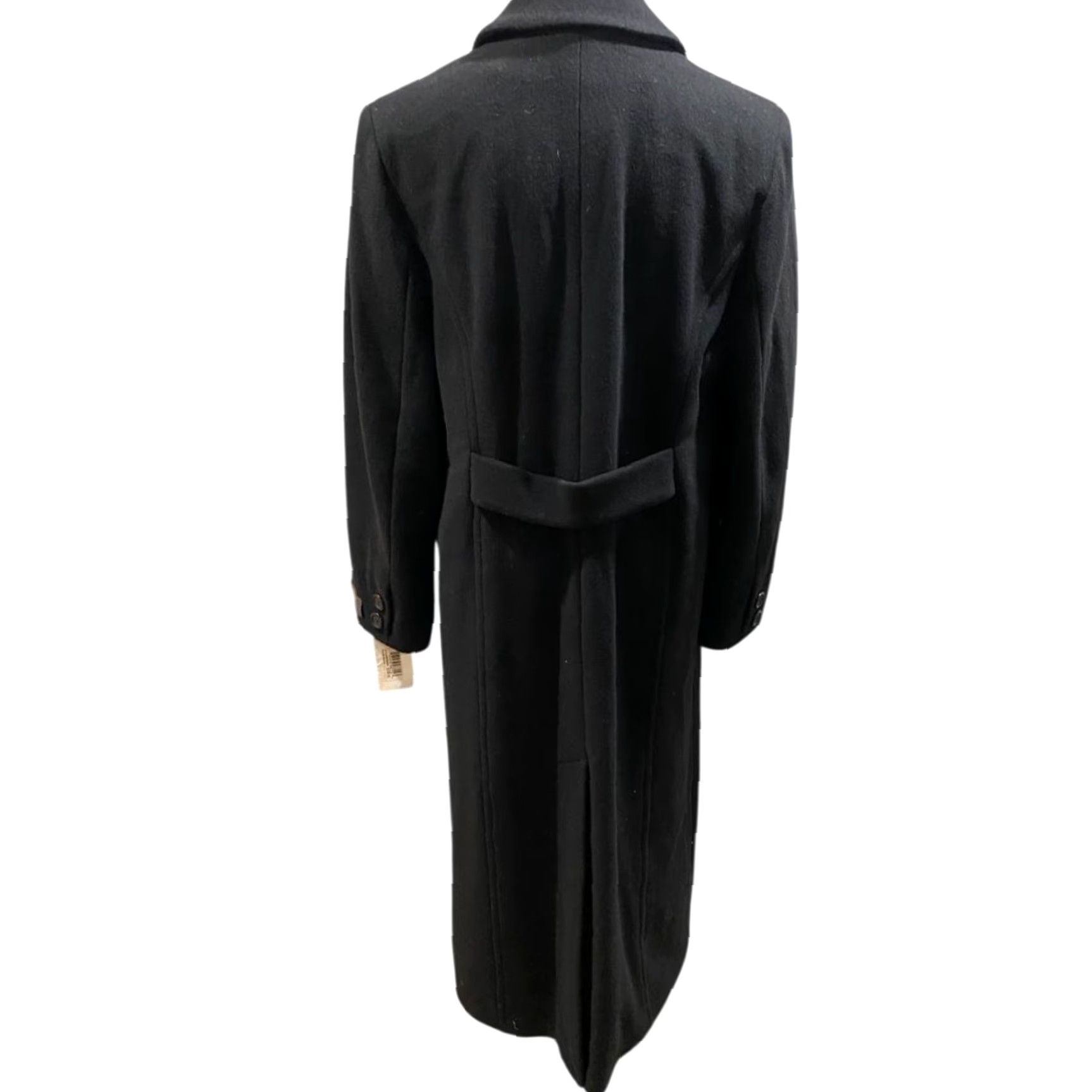 Vintage VINTAGE Larry Levine Coat Dress Wool Lambswool Cashmere Black 14 Womens Plus 80% Lambswool 20% Cashmere 48" Back Collar to Hem Size XL / US 12-14 / IT 48-50 - 7 Thumbnail