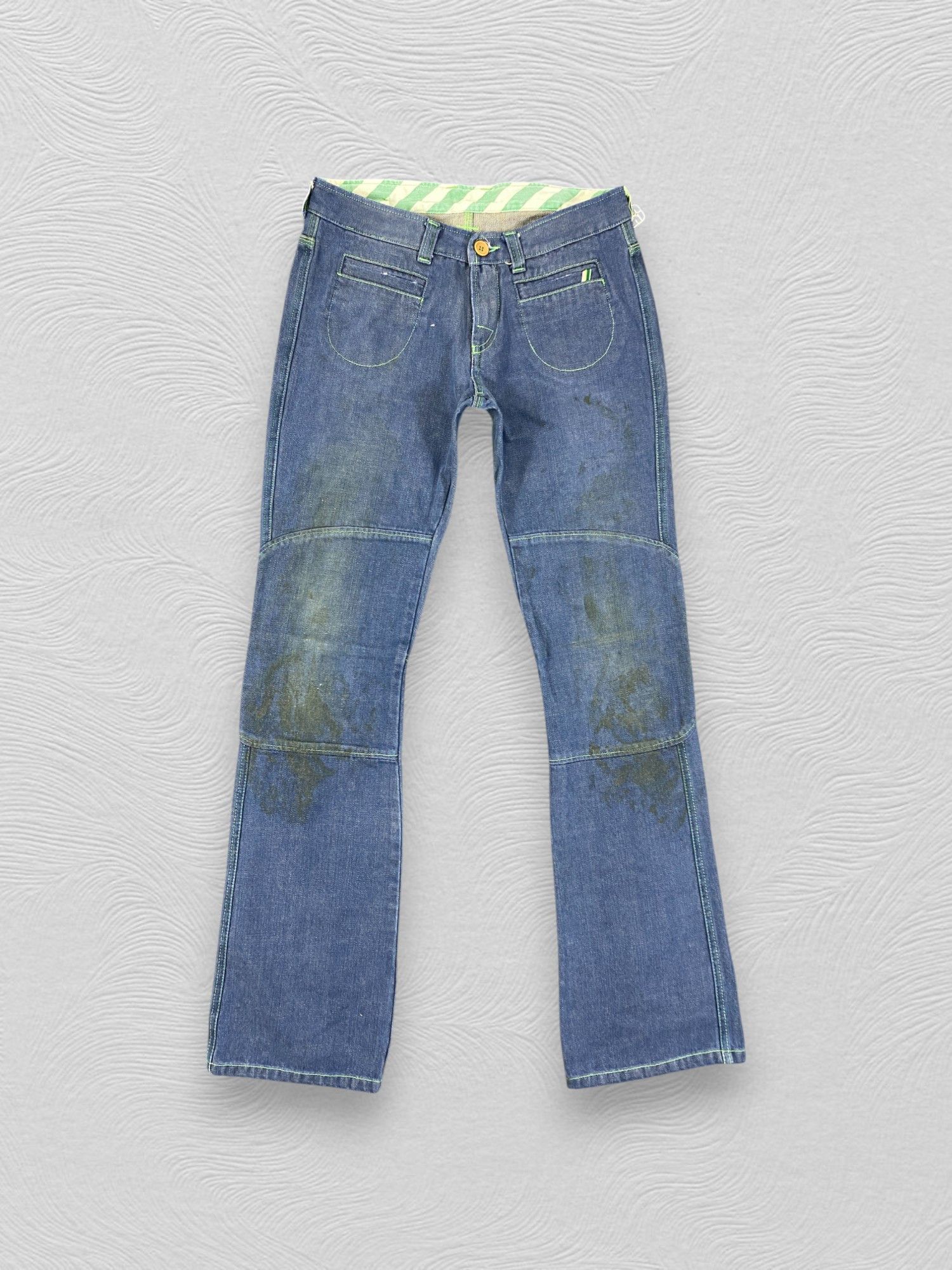 Japanese Brand Dirty Blue 55 DSL Flare Jeans 29x31.5 Denim - JN3257 Size US 29 - 1 Thumbnail