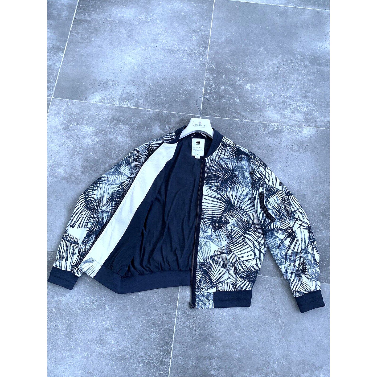 G-Star Womens G-STAR Indigo Pattern Army BF Bomber Jacket SZ M US 8 Size M / US 6-8 / IT 42-44 - 2 Thumbnail