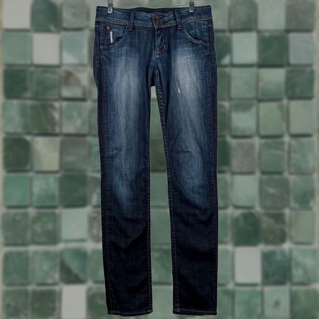 Hudson Hudson Jeans Skinny Straight Dark Wash 27 5-Pocket Denim Blue Regular Waist 30 Inseam 30 No Vintage Womens Jeans Size 27" / US 4 / IT 40 - 1 Thumbnail