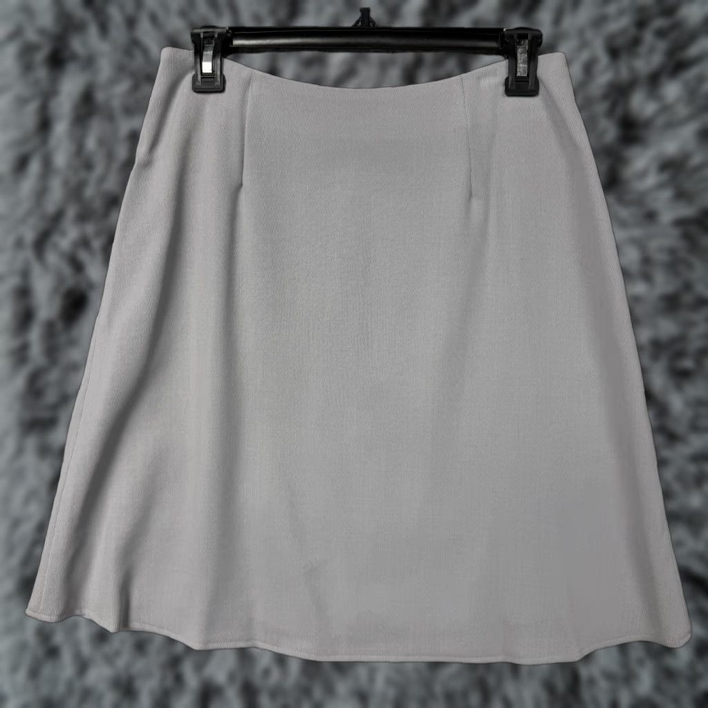 Vintage VTG 90s Dana Buchman Skirt Women 10 Wool Grey A-Line Knee-Length Solid Dry Clean Size 32" / US 10 / IT 46 - 1 Thumbnail