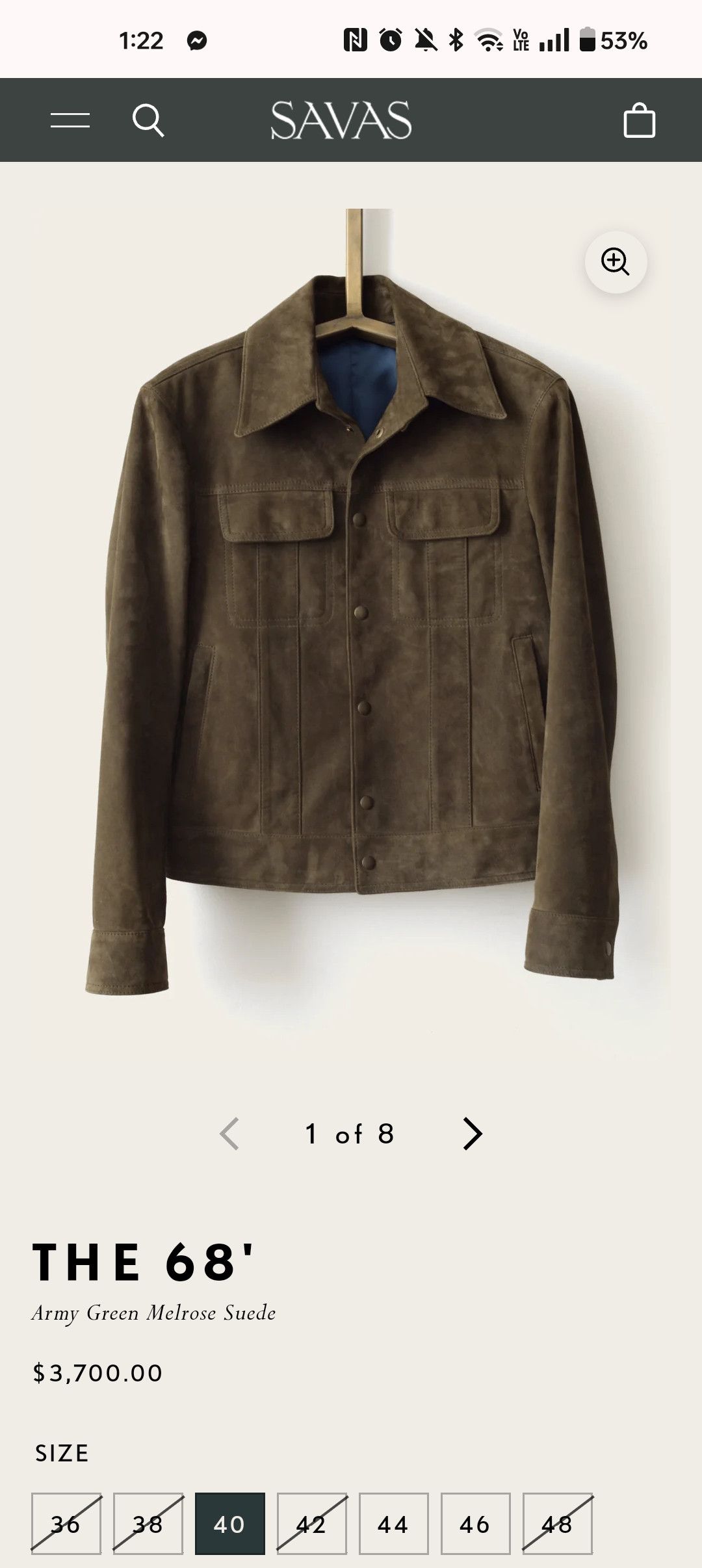 SAVAS Savas "The '68 Jacket" in Suede Size US L / EU 52-54 / 3 - 4 Thumbnail