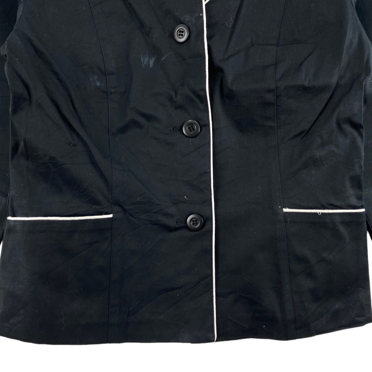 Other ELLE PLANETE Italian Designer Button Up Short Black Coat Size S / US 4 / IT 40 - 3 Thumbnail