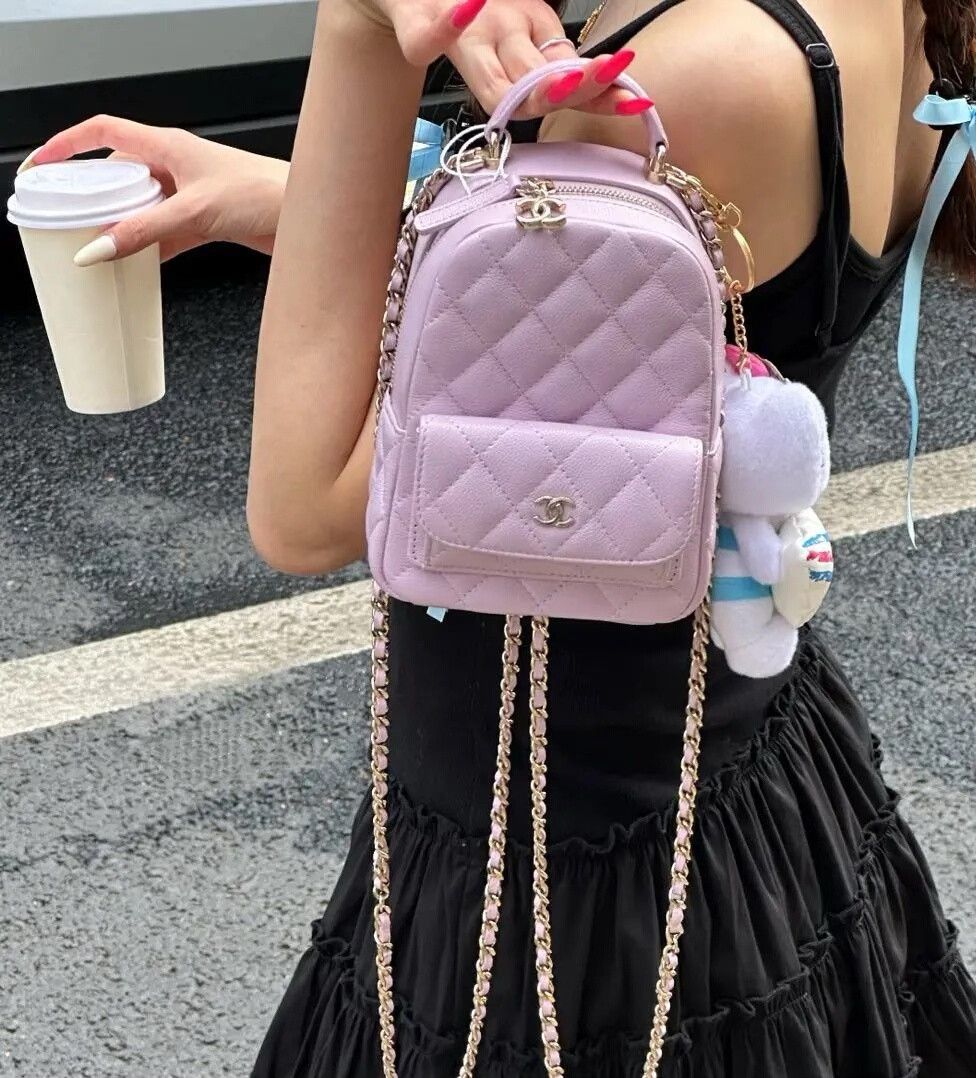 Chanel Chanel 24S Purple Caviar Leather Mini Backpack Size ONE SIZE - 1 Thumbnail