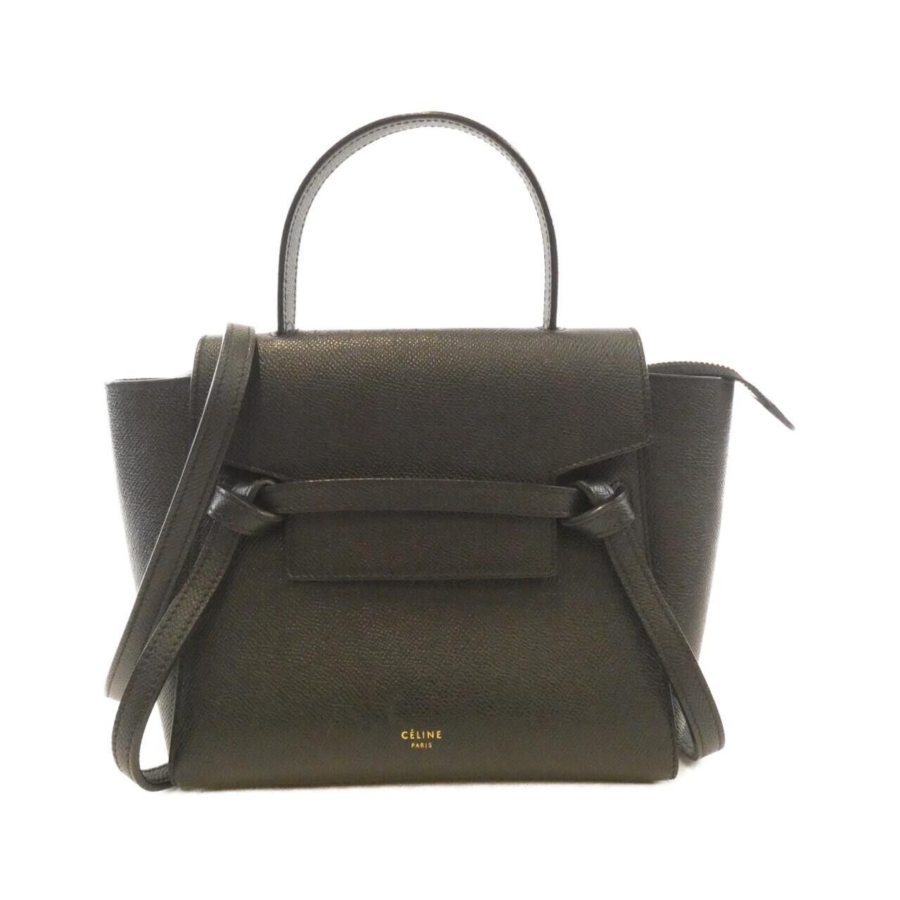 Celine Celine Belt Nano Calfskin Shoulder Bag Leather Crossbody Bag 189003Zva Duty Free For Usa in Black, Women's